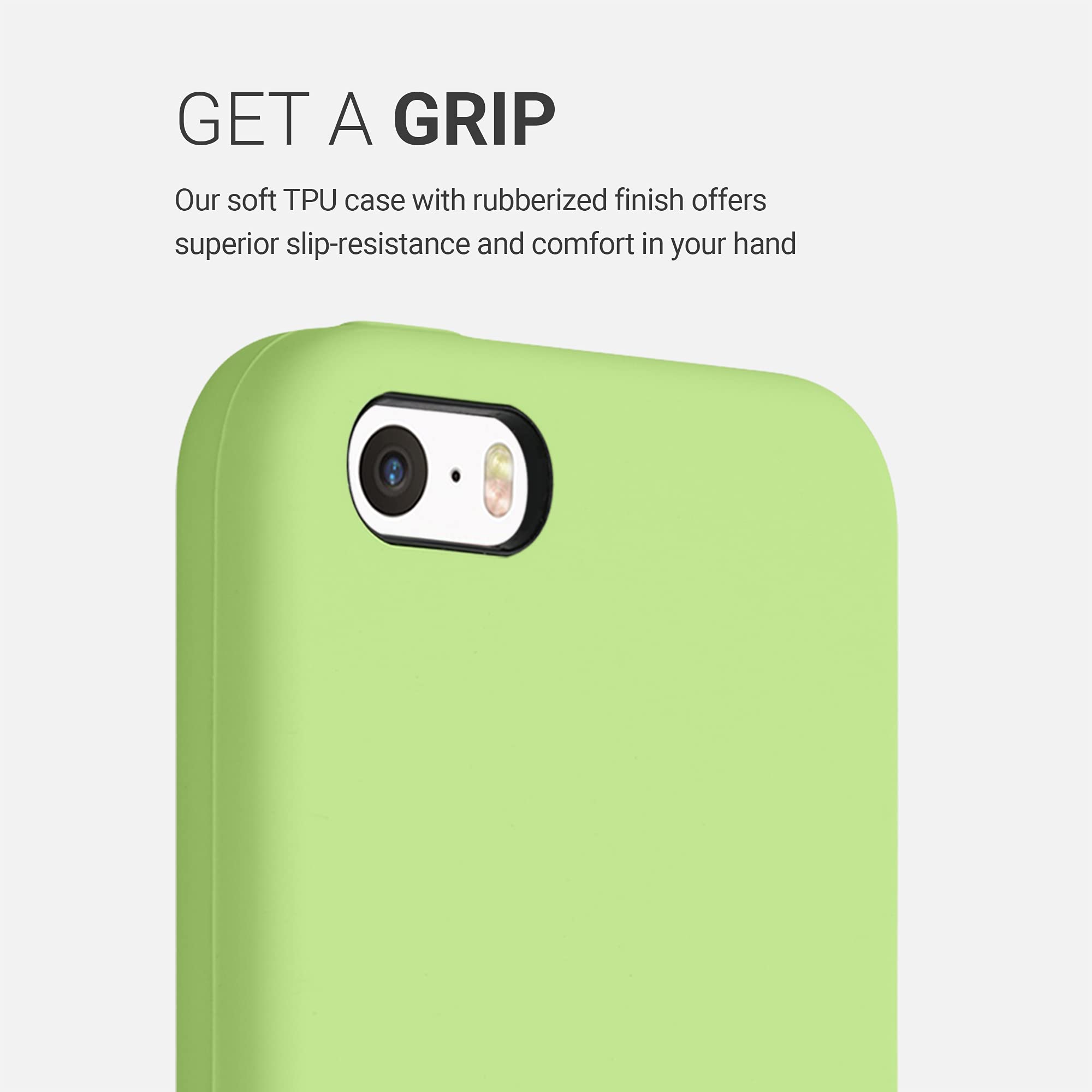 kwmobile TPU Silicone Case for Apple iPhone SE (1st Gen 2016) / iPhone 5 / iPhone 5S - Soft Matte Finish Green Tomato Protective Cover - Perfect for Everyday Use, Work & Travel