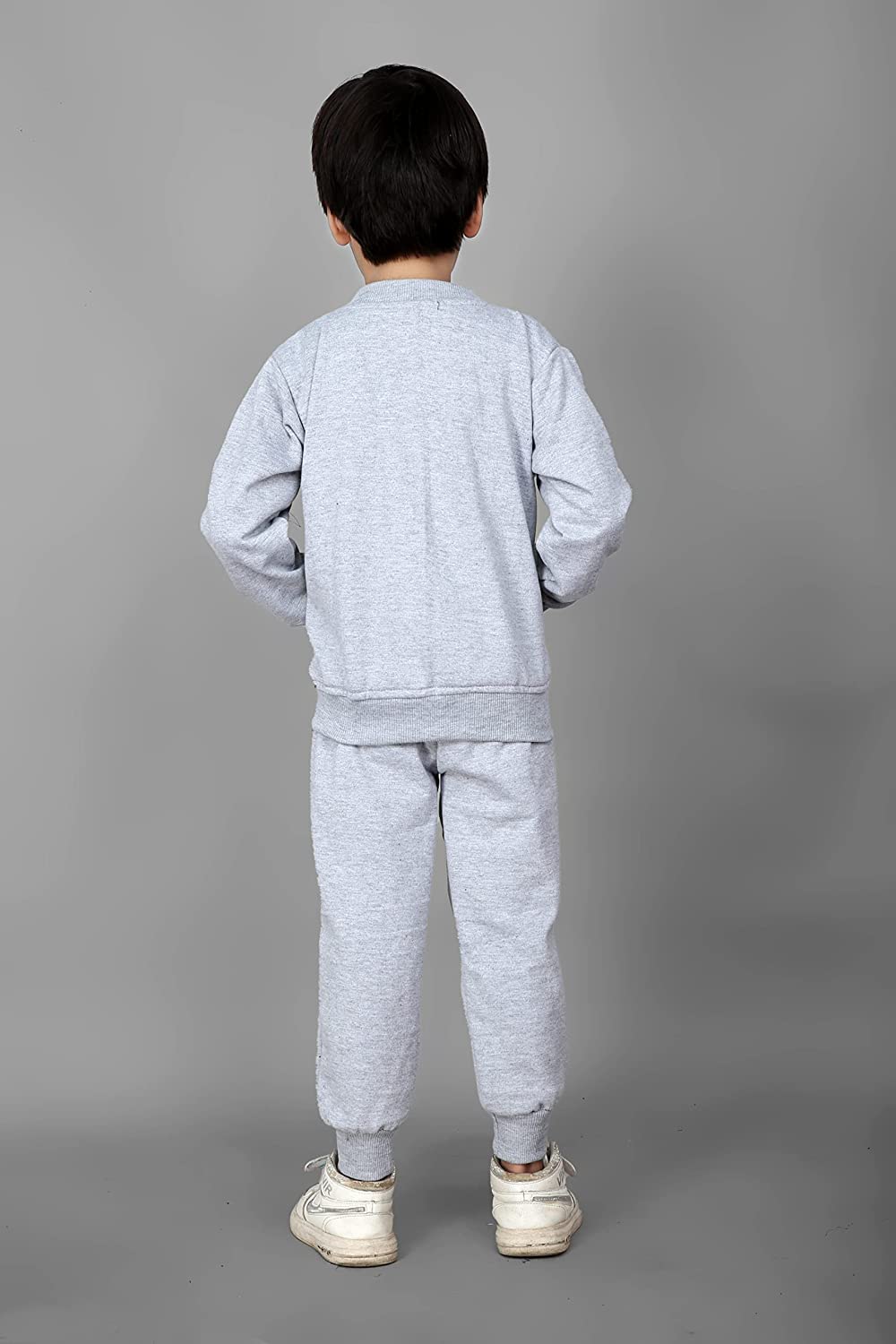 Ameeha Stylish Kids Striped Tracksuit for Boys & Girls (4-5 Years) - Grey | Comfortable Athletic Wear for Playtime & School Activities