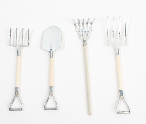 8-Piece Metal Wee Garden Tool Set with Wooden Handles - Perfect for Crafting, DIY Projects & Garden Design (2 Sets, 8 Tools Total) - Ideal for Miniature Gardening, Fairy Gardens & Home Decor
