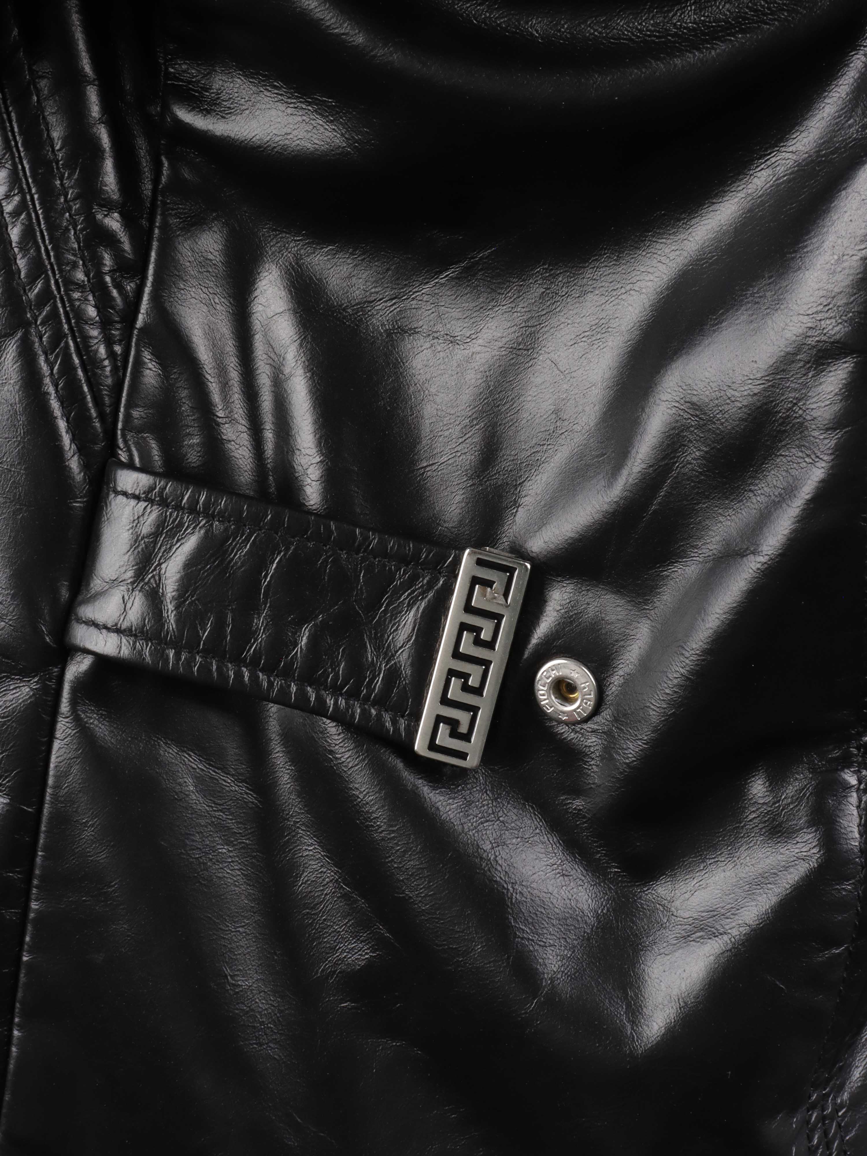 Versace Black Genuine Leather Jacket for Men - Premium Biker Style Outerwear for Casual Wear, Night Out & Motorcycle Riding