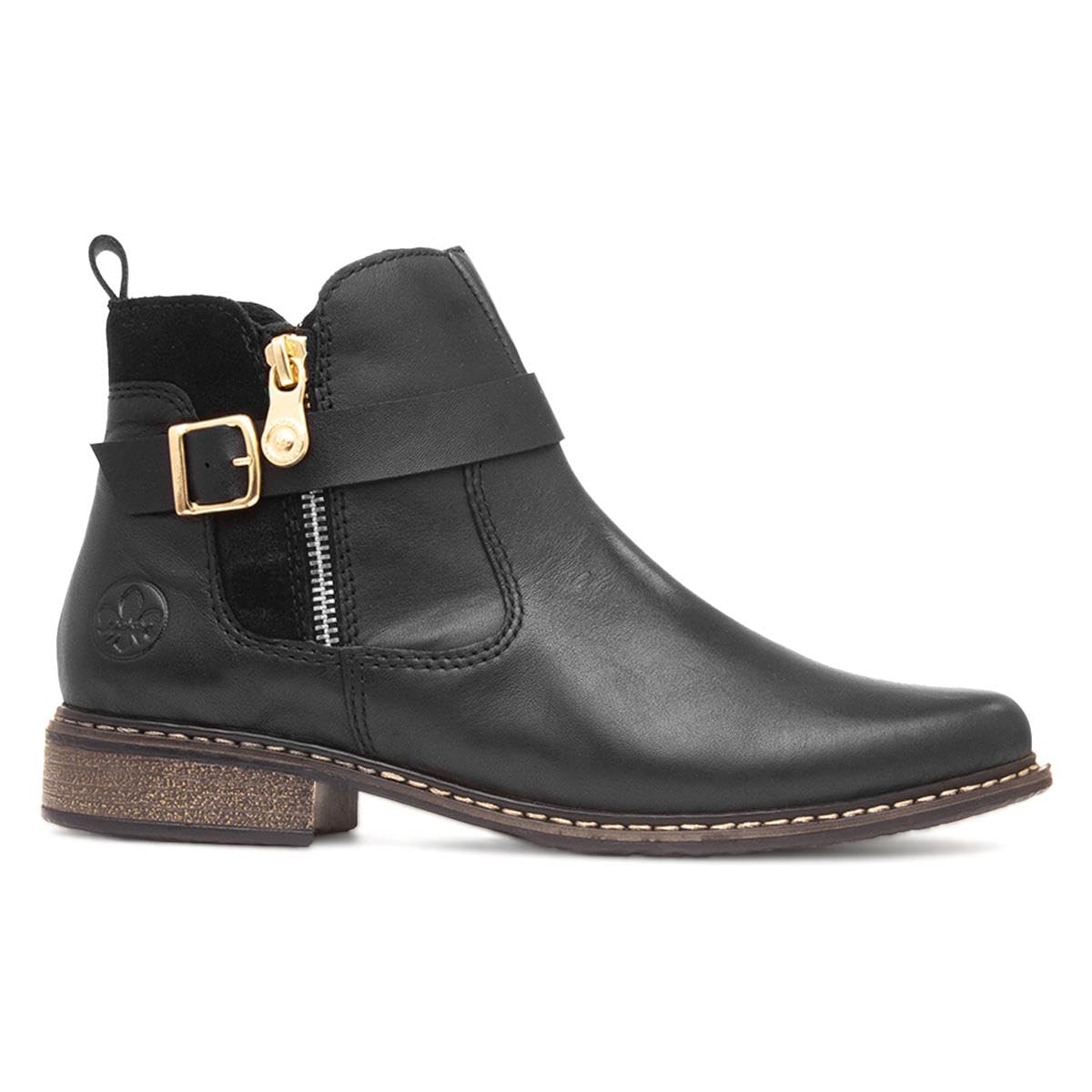 Rieker Women's Z4959-00 Lugano Side Buckle Ankle Boots - Comfortable & Stylish Winter Boots for Women, Perfect for Office, Casual Outings & Cold Weather