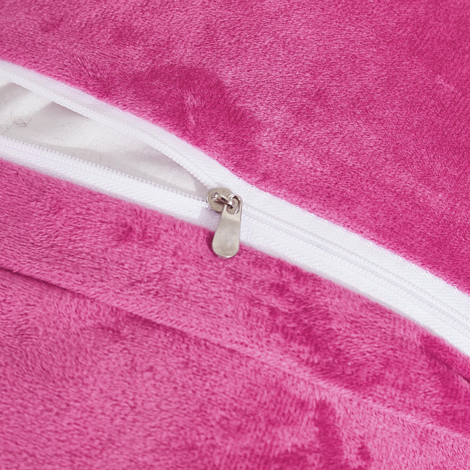 WERDIM Hot Pink Vertical Striped Body Pillow Cover 21x54 Inches - Soft Plush Faux Fur Pillowcase with Zipper for Pregnancy Support, Side Sleepers & Comfort - Perfect for Maternity, Bed Rest, and Cozy Home Decor