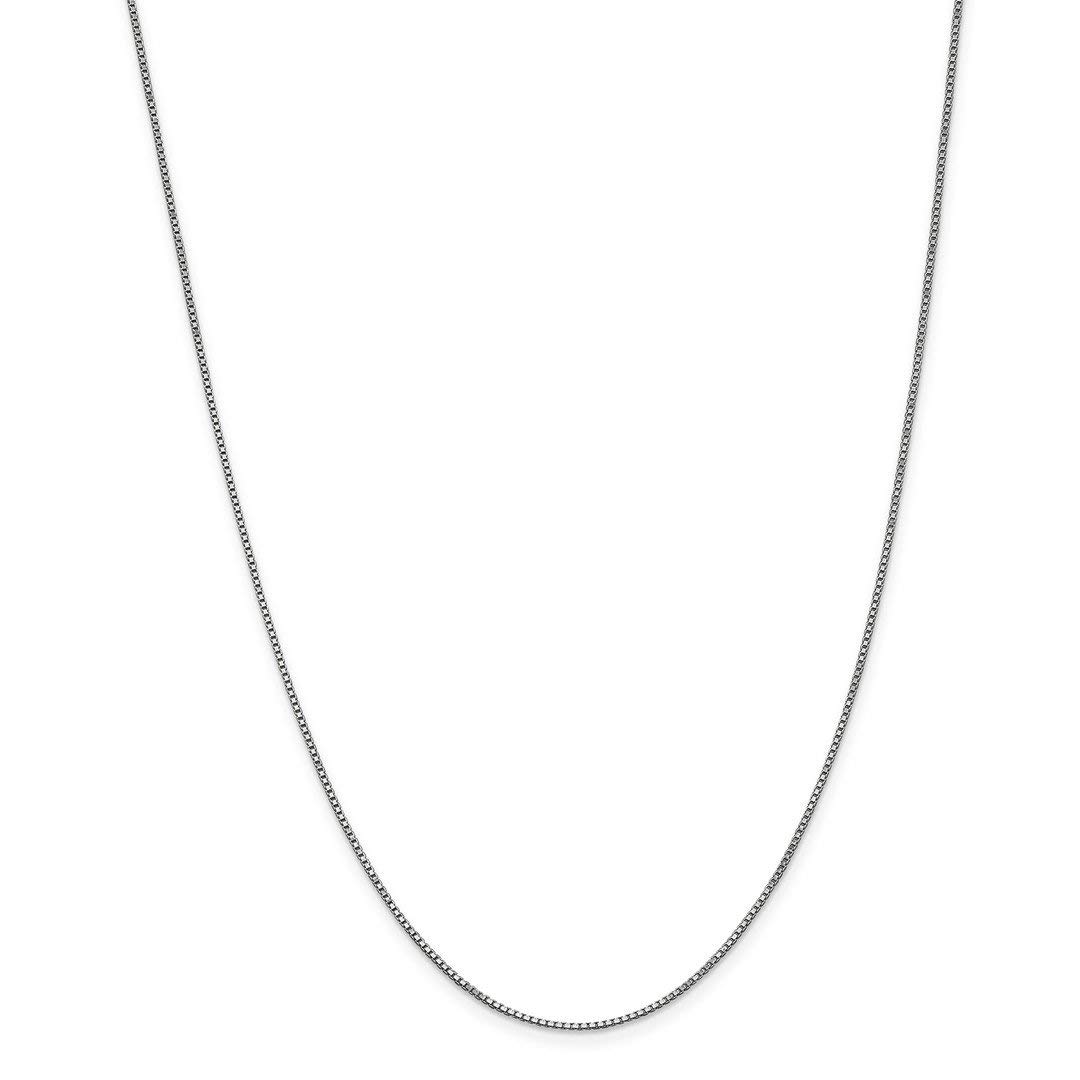 14K White Gold 16 Inch 1mm Box Chain Necklace - Dainty Pendant Charm for Women - Elegant Fine Jewelry Gift for Her - Perfect for Weddings, Anniversaries & Special Occasions
