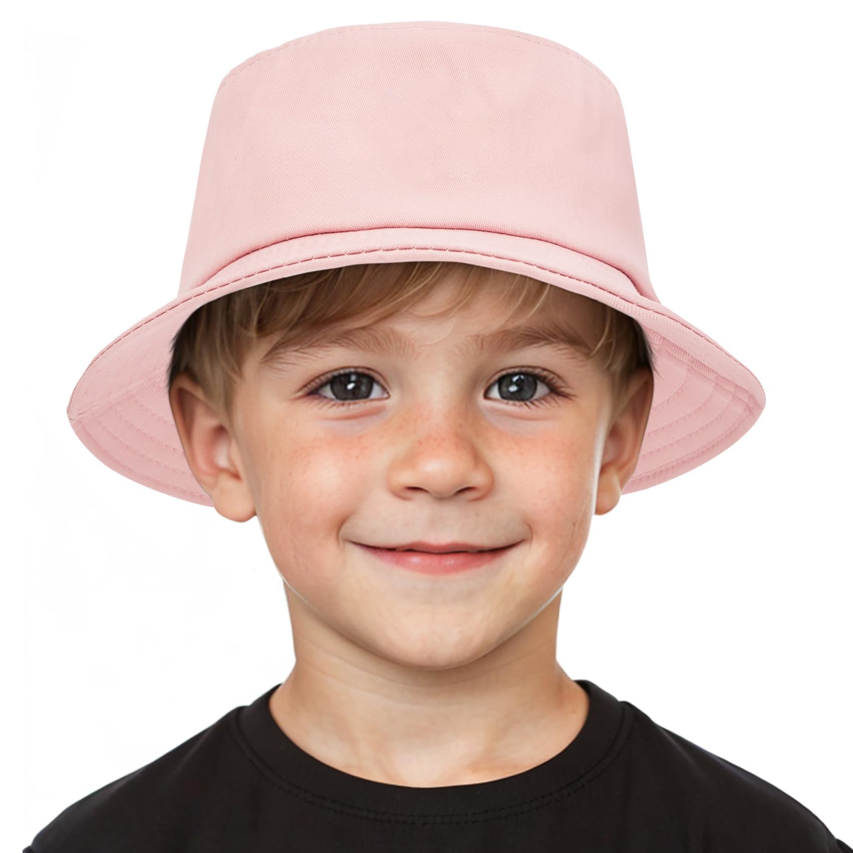 Zando Kids Cotton Bucket Hat - Sun Protection Bucket Hats for Girls & Boys, Lightweight Packable Beach Sun Hat for Outdoor Activities, Travel & Summer Vacations