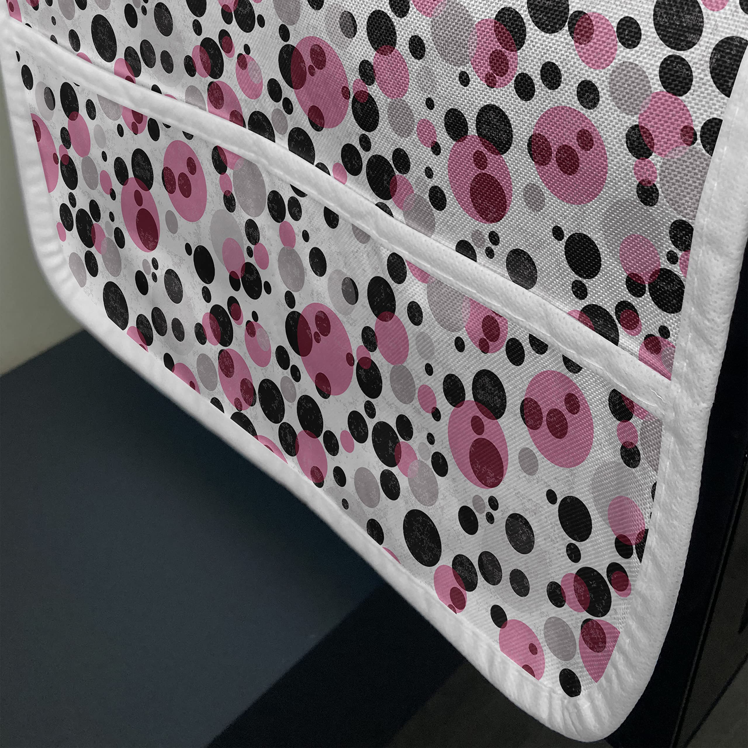 Ambesonne Microwave Cover - Waterproof Pink & Grey Retro Bubbles Design, 36