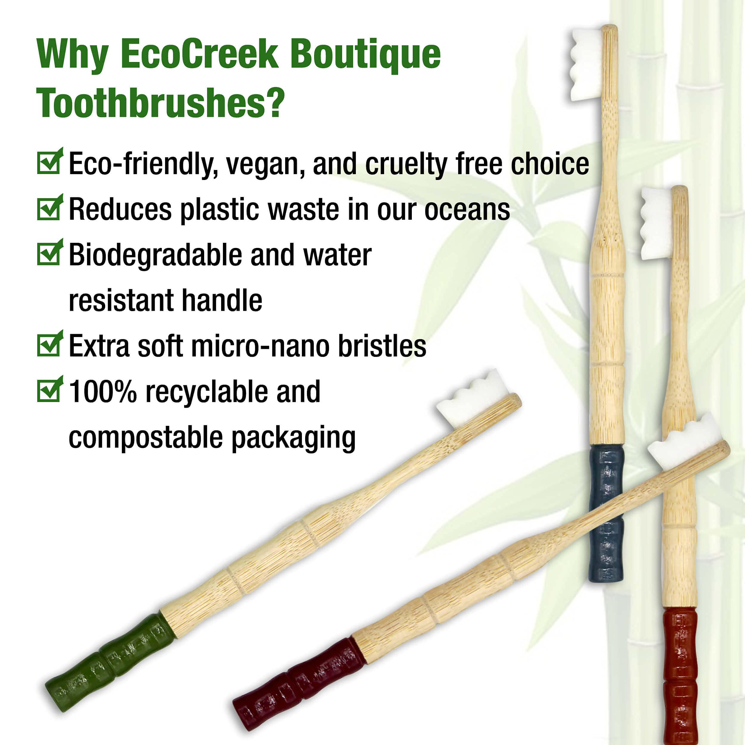 Eco-Friendly Bamboo Toothbrushes for Adults - Extra Soft Bristles for Sensitive Teeth & Gum Recession | Biodegradable Wooden Toothbrush for Sustainable Oral Care | Perfect for Travel, Home & Zero-Waste Lifestyle