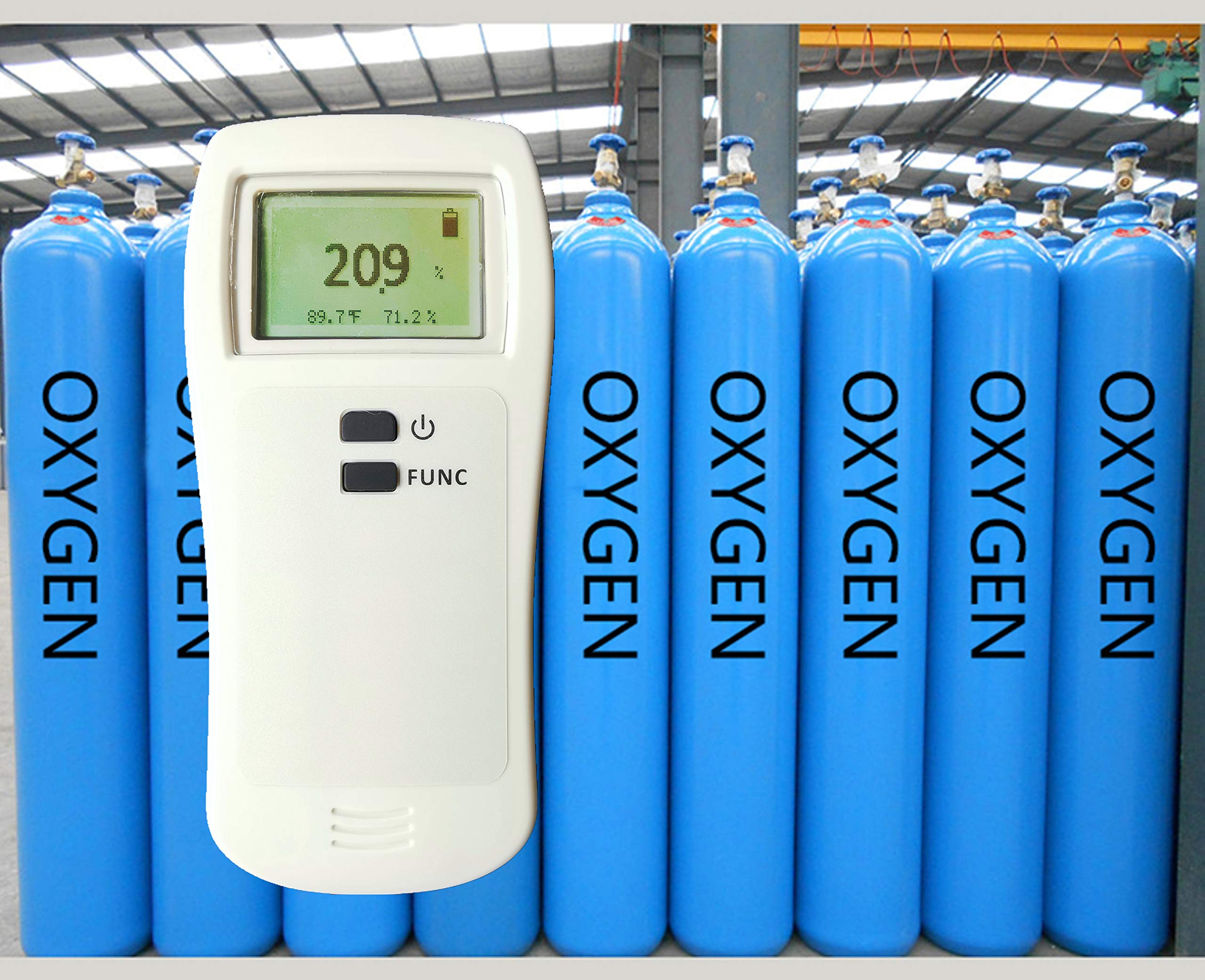 O2 Gas Detector - Portable Oxygen Gas Meter Tester with Alarm (0-30% Range) for Industrial Safety & Confined Space Monitoring