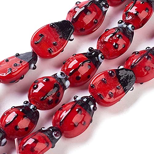 Ladybug, Red, 9~10x12~14x5~6mm