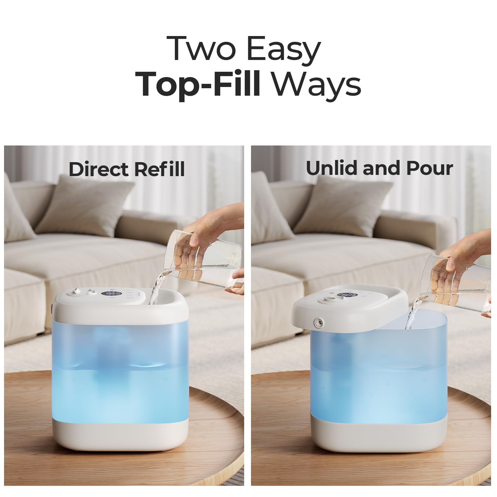 Homvana 5L Cool Mist Humidifier - Ultrasonic Top Fill Humidifier for Large Bedrooms, Baby Nurseries & Indoor Plants | 32 Hour Runtime with Auto Mode & Essential Oil Diffuser | Quiet Operation for Better Sleep & Air Quality