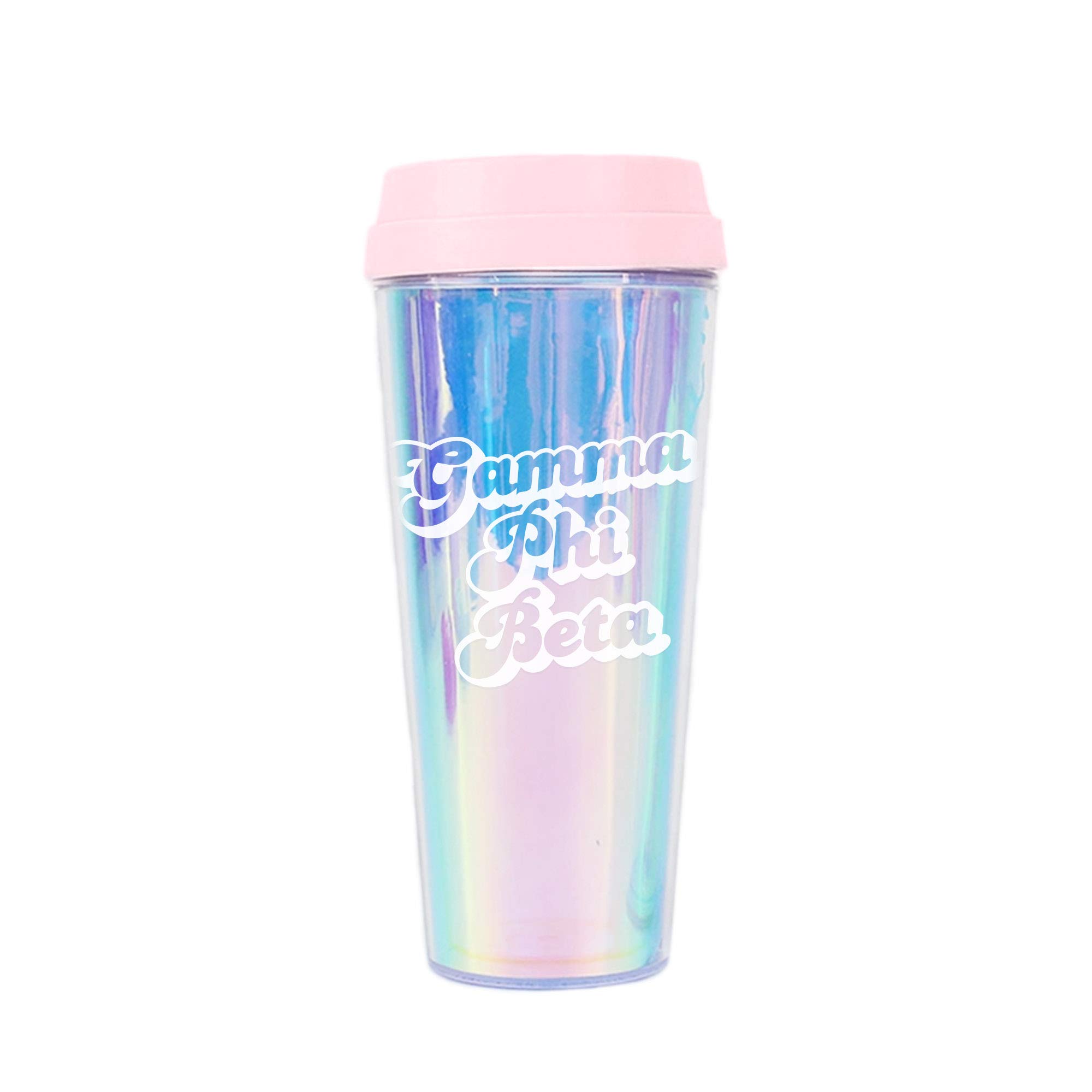 Gamma Phi Beta Sorority Tumbler - 20oz Insulated Stainless Steel Cup with Lid & Straw, Retro Greek Letter Design - Perfect for Sisterhood Events, Campus Life & Coffee Lovers