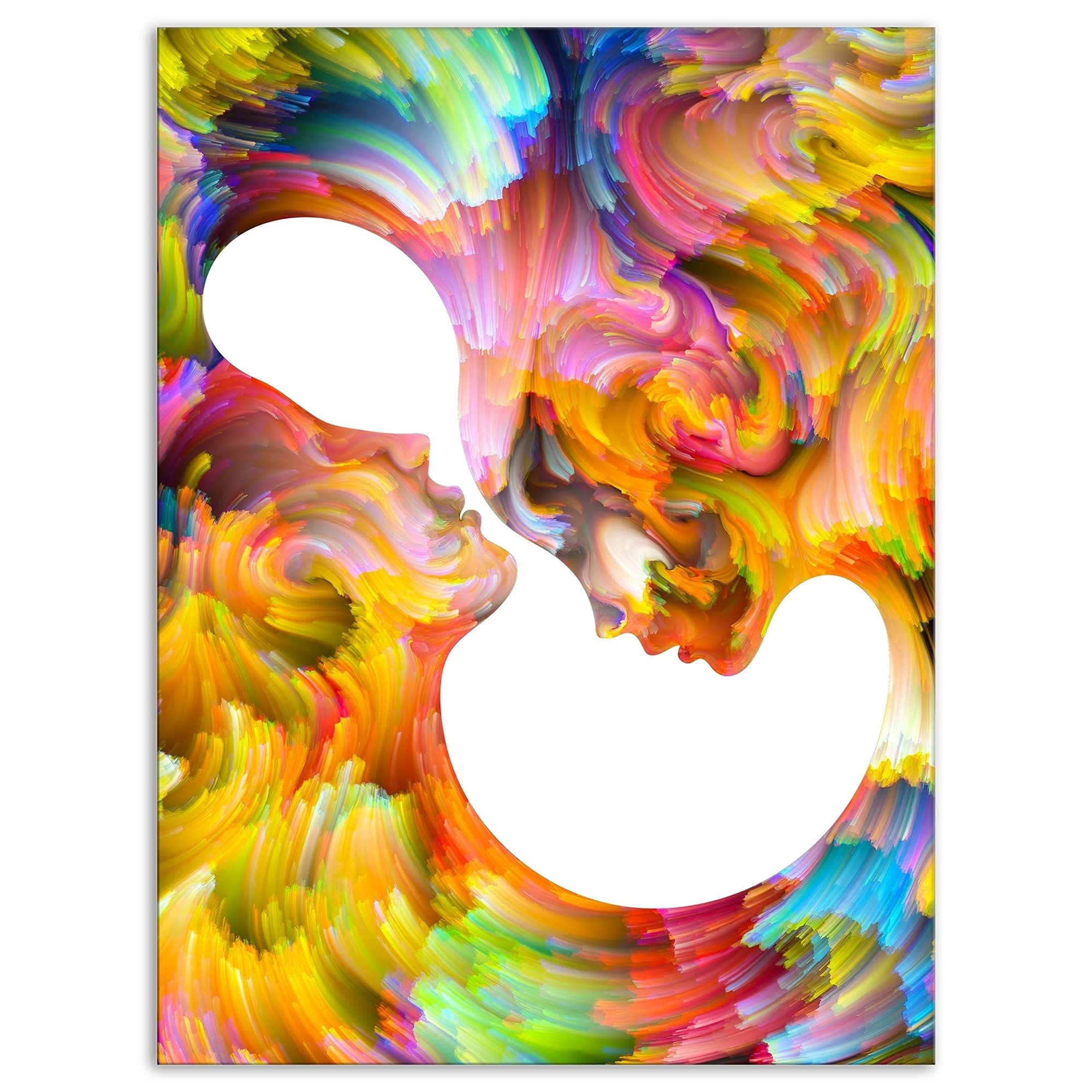 DESIGN ART 'Virtual Paint' Abstract People Canvas Print - 30x40 Inches Modern Wall Art for Living Room, Bedroom & Office Decor | Stretched Framed Ready to Hang | Perfect for Contemporary Home & Workspace Aesthetics