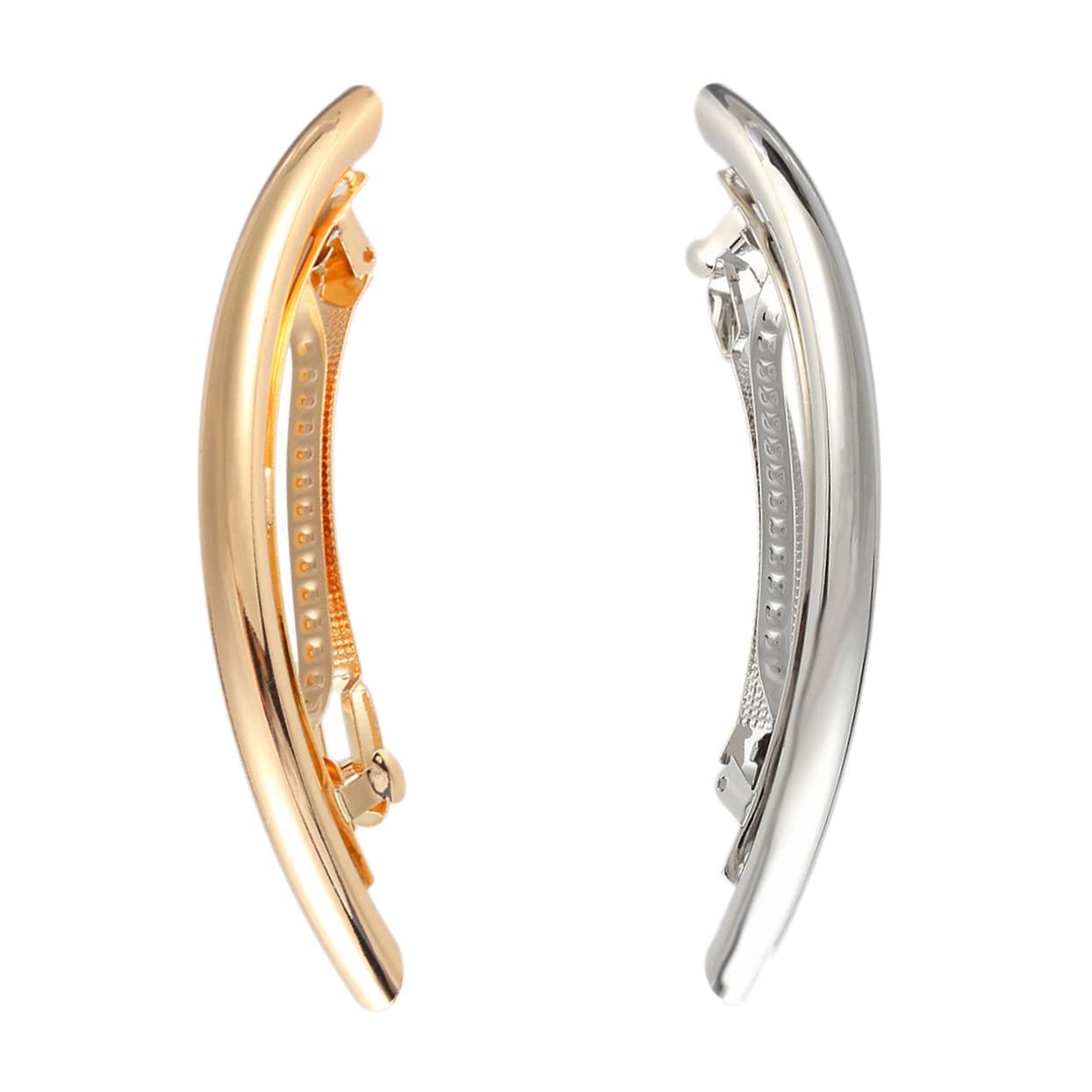 2PCS Metal Elbow Hair Clips - Automatic Banana Hair Barrettes for Women, Classic Hairpins, Non-Slip Hair Crab Clamps, Alloy Hair Jewelry Accessories for Spring & Summer Hairstyles | Perfect for Weddings, Parties & Everyday Wear