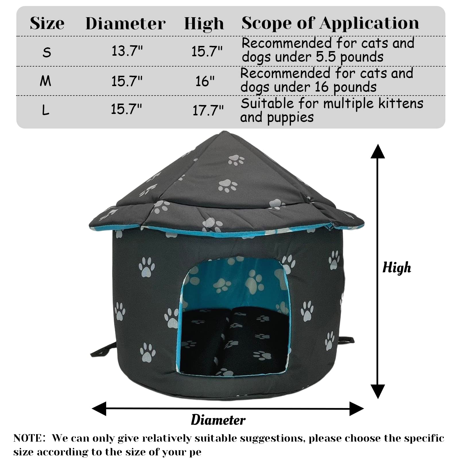 Waterproof Outdoor Cat Shelter - Foldable Warm Pet House for Winter, Camping & Backyard