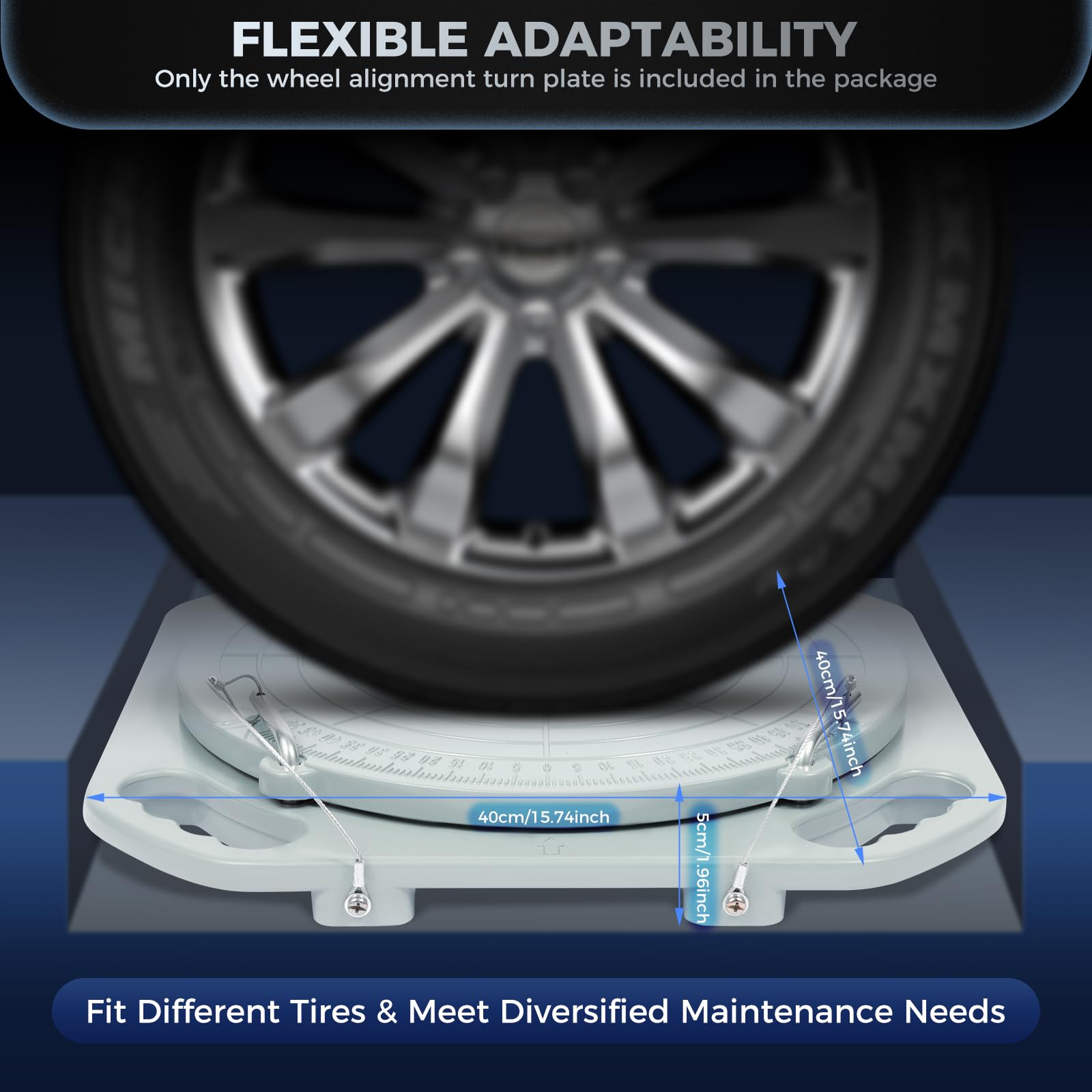 5 Ton Capacity 360° Rotating Wheel Alignment Turntable - Heavy Duty Front End Turn Plates for Car & Truck Alignment (6.8KG/Pair) - Perfect for Auto Repair Shops, DIY Garage & Professional Mechanics