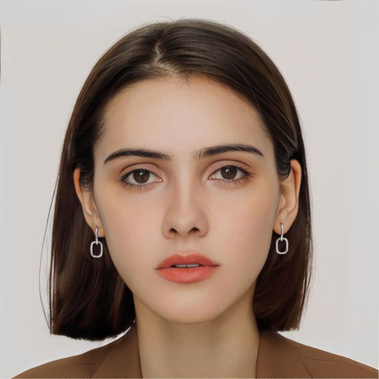 Deyanse 925 Sterling Silver Double Oval Hoop Earrings for Women | Hypoallergenic Convertible Link Drop Dangle Earrings with Zircon | Small Huggies Round Earrings for Everyday Wear, Date Night & Special Occasions