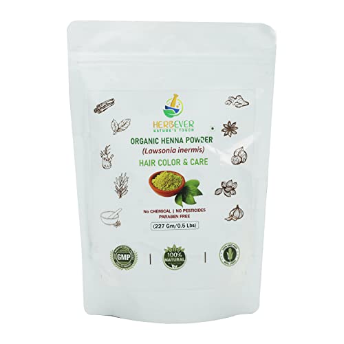 Herbever Pure Henna Powder for Natural Hair Dye & Conditioning - 100% Natural Hair Color Treatment | Colorless Henna for Soft, Shiny & Healthy Hair (8oz/227g) | Perfect for At-Home Hair Care, DIY Beauty Treatments & Organic Hair Styling