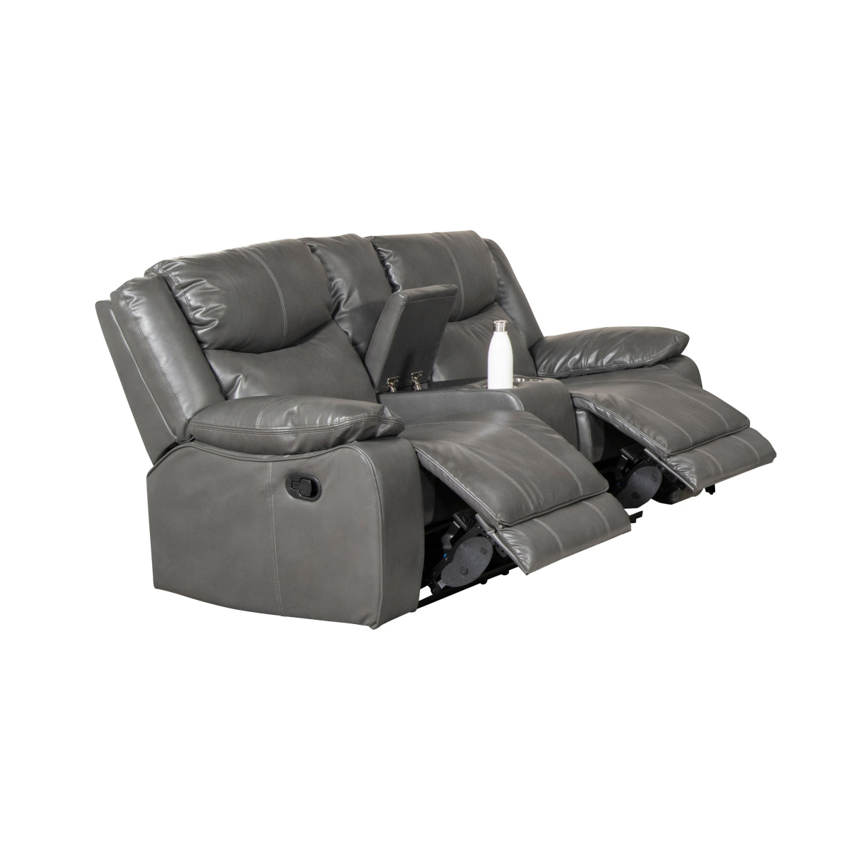 CozyComfort Reclining Loveseat with Center Console - 2-Seater Power Recliner Sofa with Cup Holders & Storage | Perfect for Living Room, Home Theater & Small Spaces