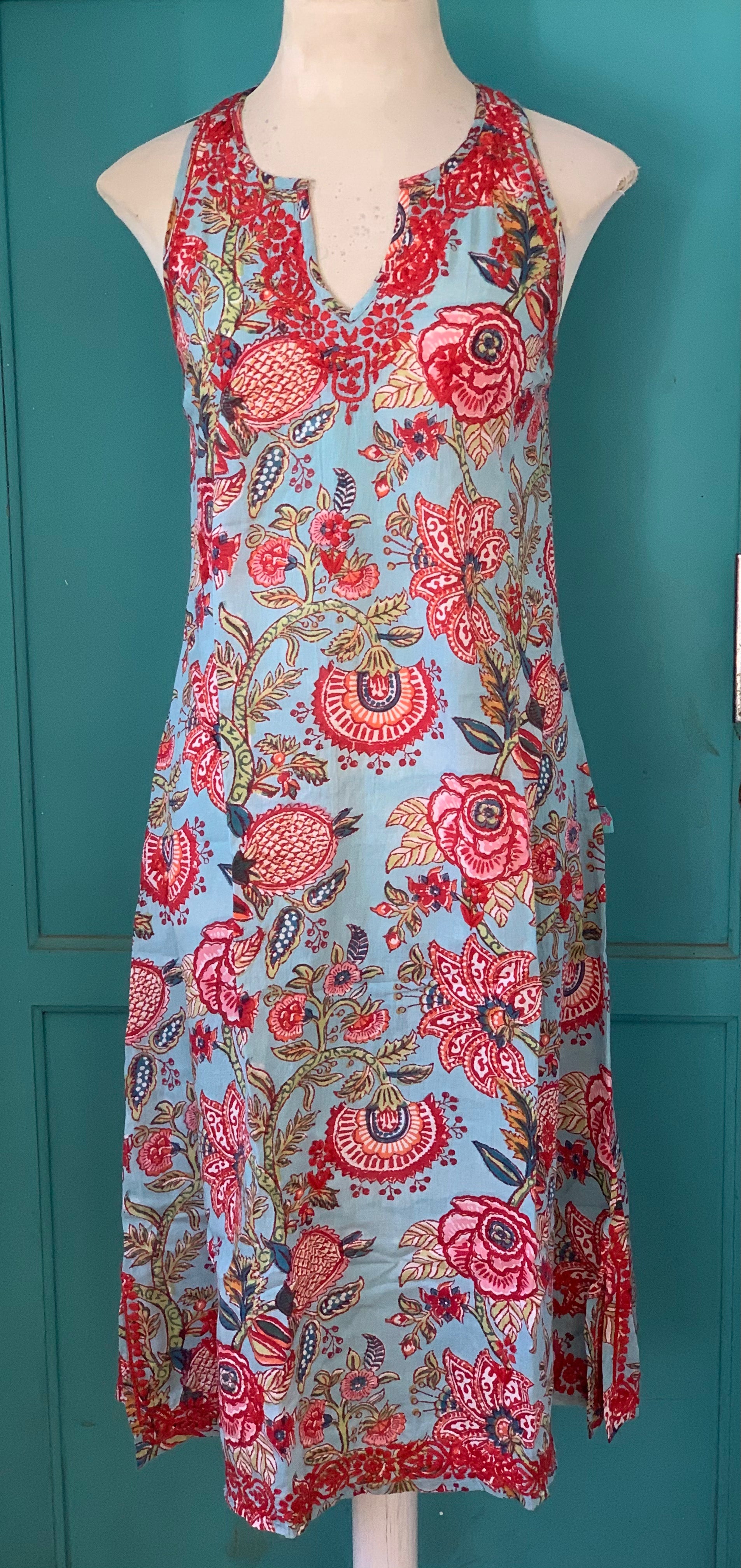 Hand Block Print & Hand Embroidered Kurti Shawl - Elegant Women's Fashion for Parties, Weddings & Festive Occasions