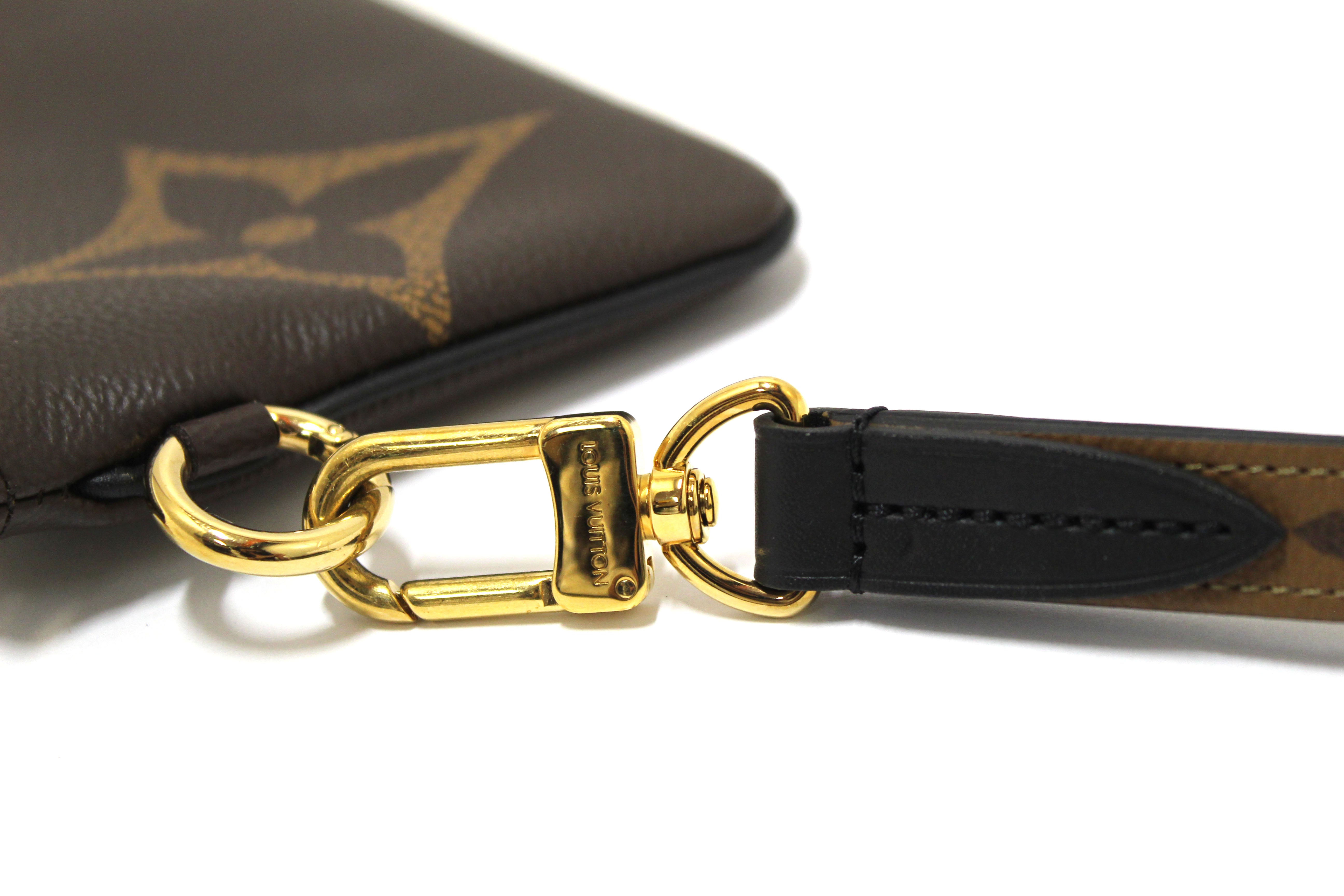 Authentic Louis Vuitton Giant Monogram Reverse Trio Rectangle Wristlet Pouch - Luxury Crossbody Bag for Women, Perfect for Travel, Parties & Everyday Use