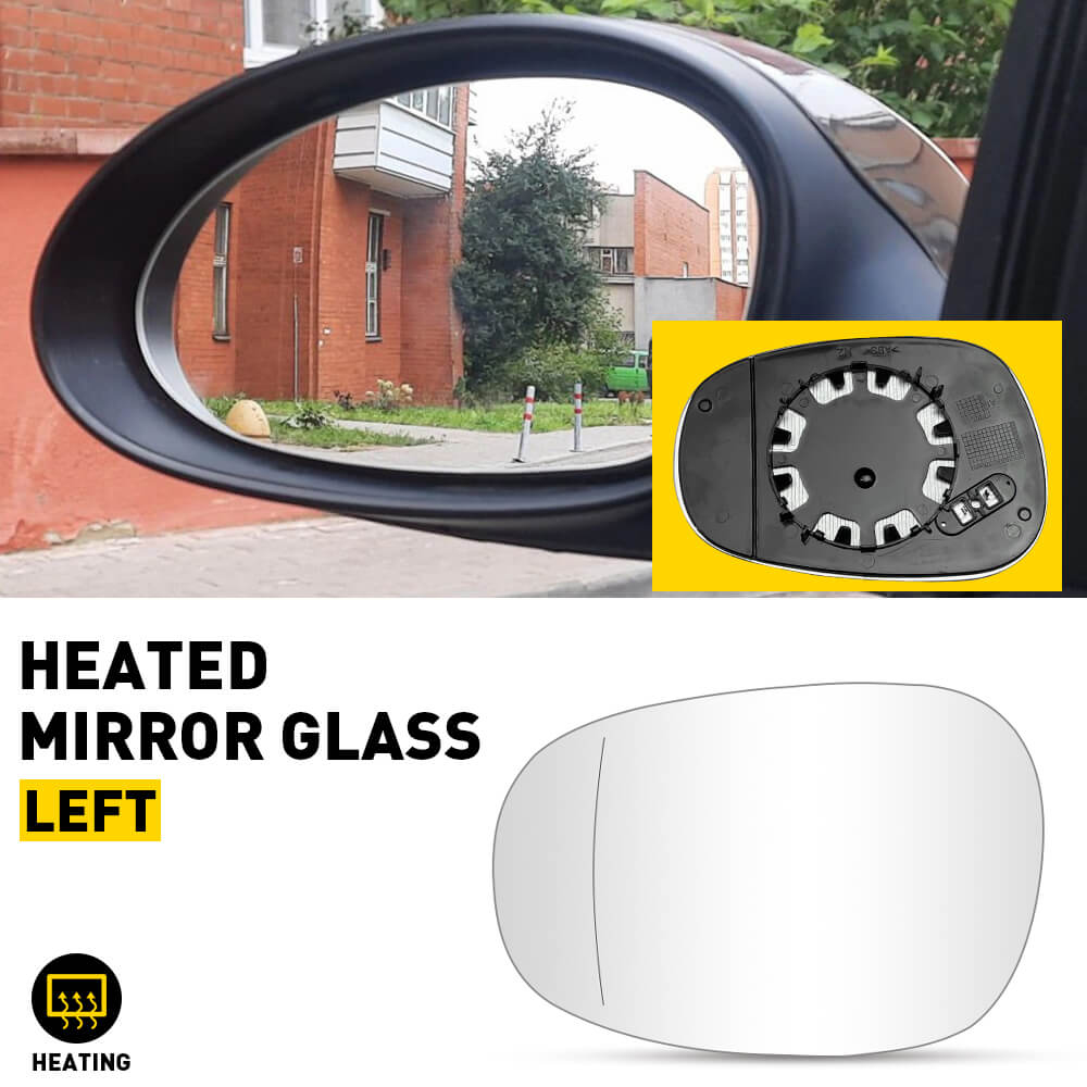 Heated Side Mirror Glass for BMW E82 E88 E90 E91 E92 E93 - Driver & Passenger Side Replacement - Perfect for Winter Driving & Enhanced Visibility