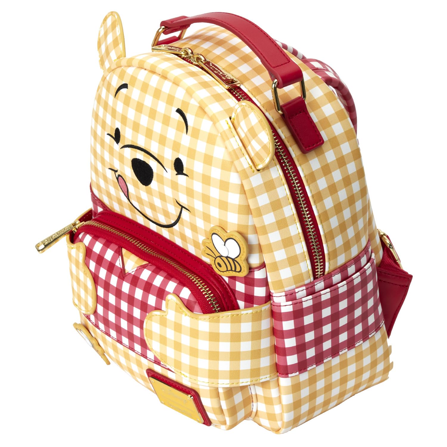 Loungefly Disney Winnie the Pooh Gingham Backpack - Cute Cartoon Character School Bag for Women & Teens - Perfect for Disney Trips, School, and Travel