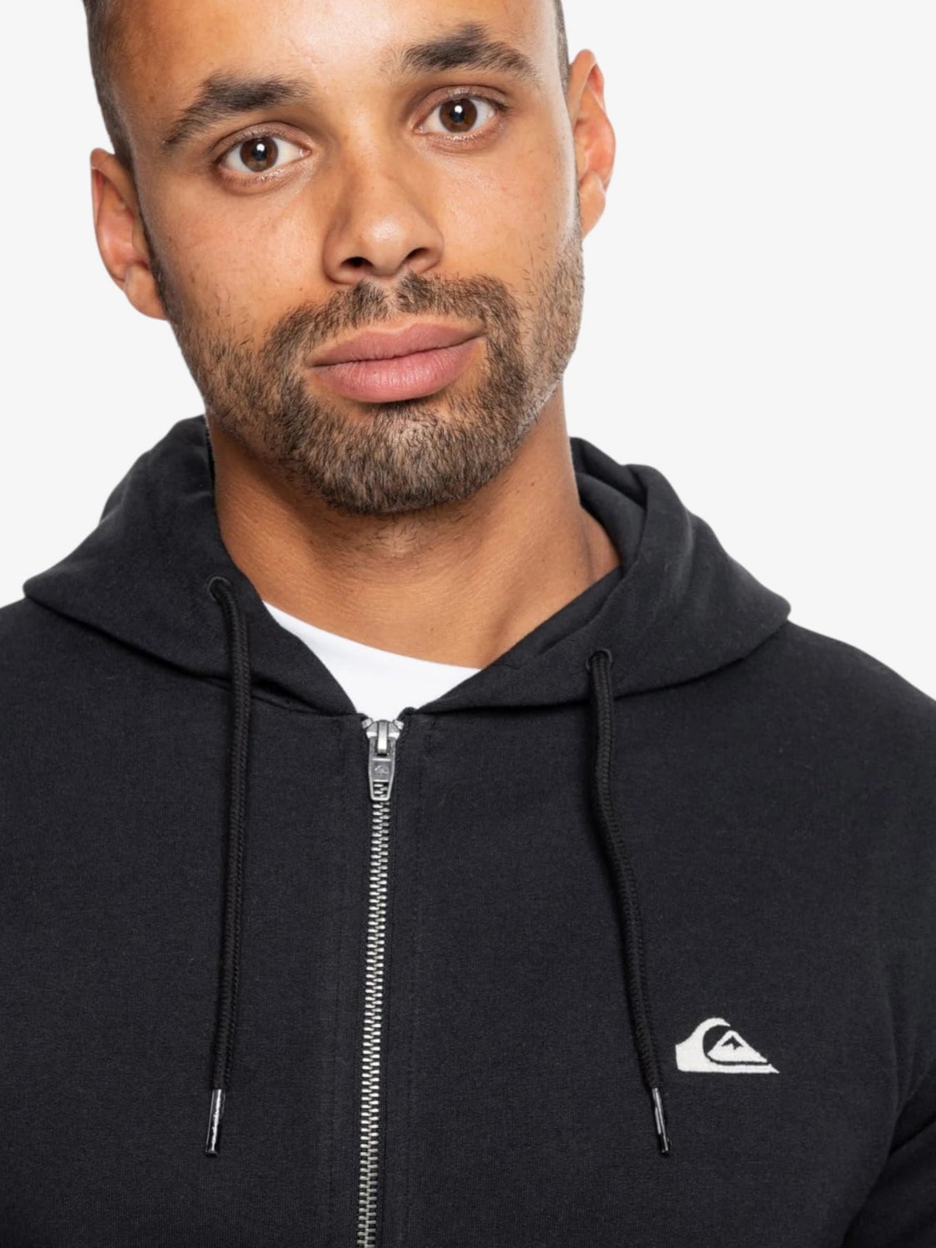 Quiksilver Basic Black Men's Jacket - Lightweight Water-Resistant Windbreaker for Outdoor Hiking & Casual Wear