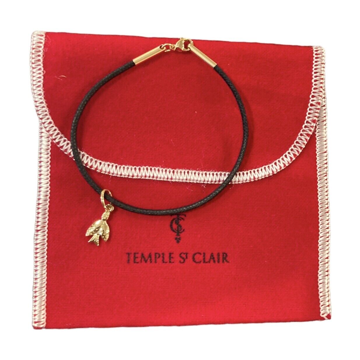 18K Gold Flying Dove Charm Cord Bracelet by Temple St Clair - Elegant Jewelry Gift for Women, Perfect for Weddings, Anniversaries & Everyday Wear