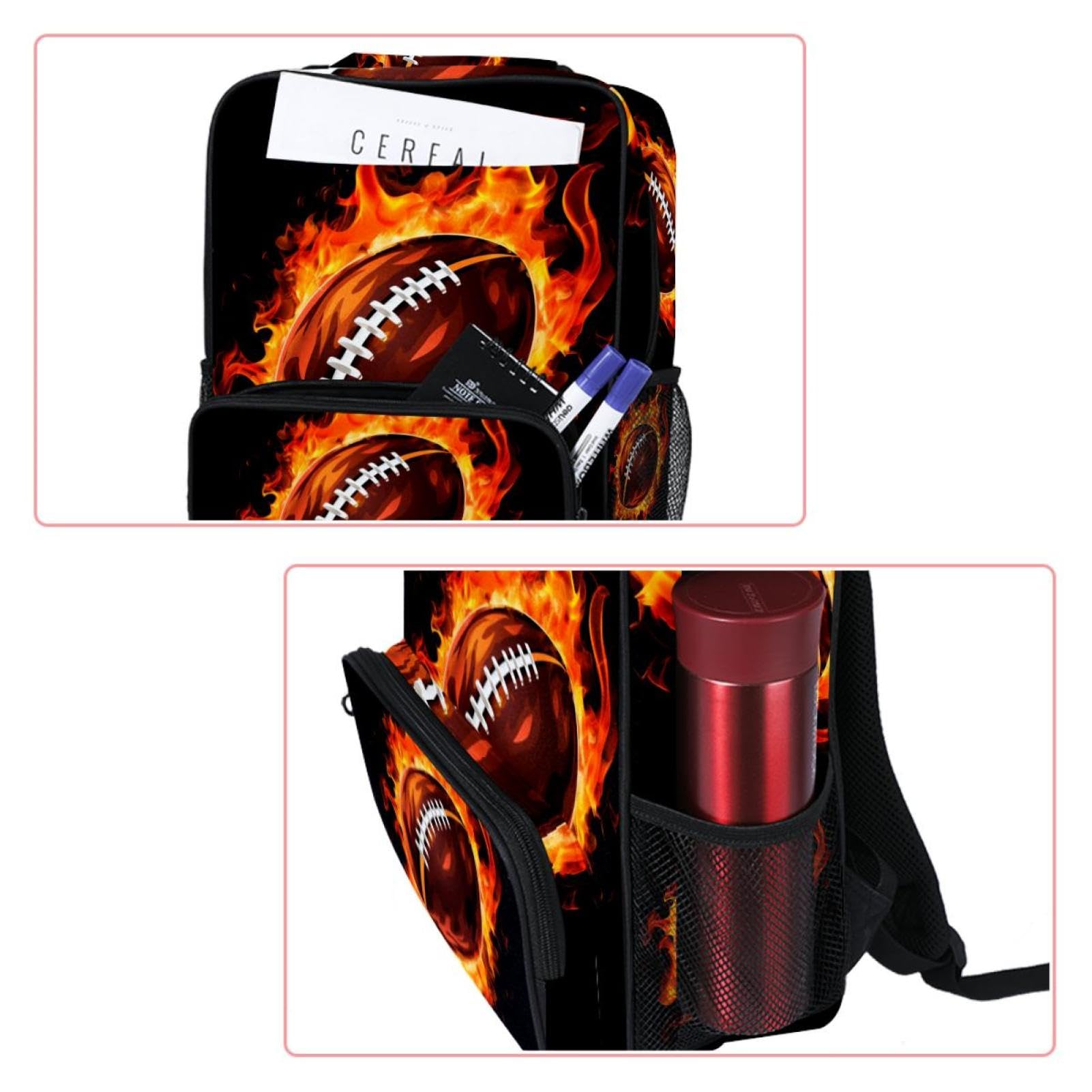 Men's & Women's Travel Backpack - Durable American Football Design Backpack for Hiking, Camping & Daily Commute
