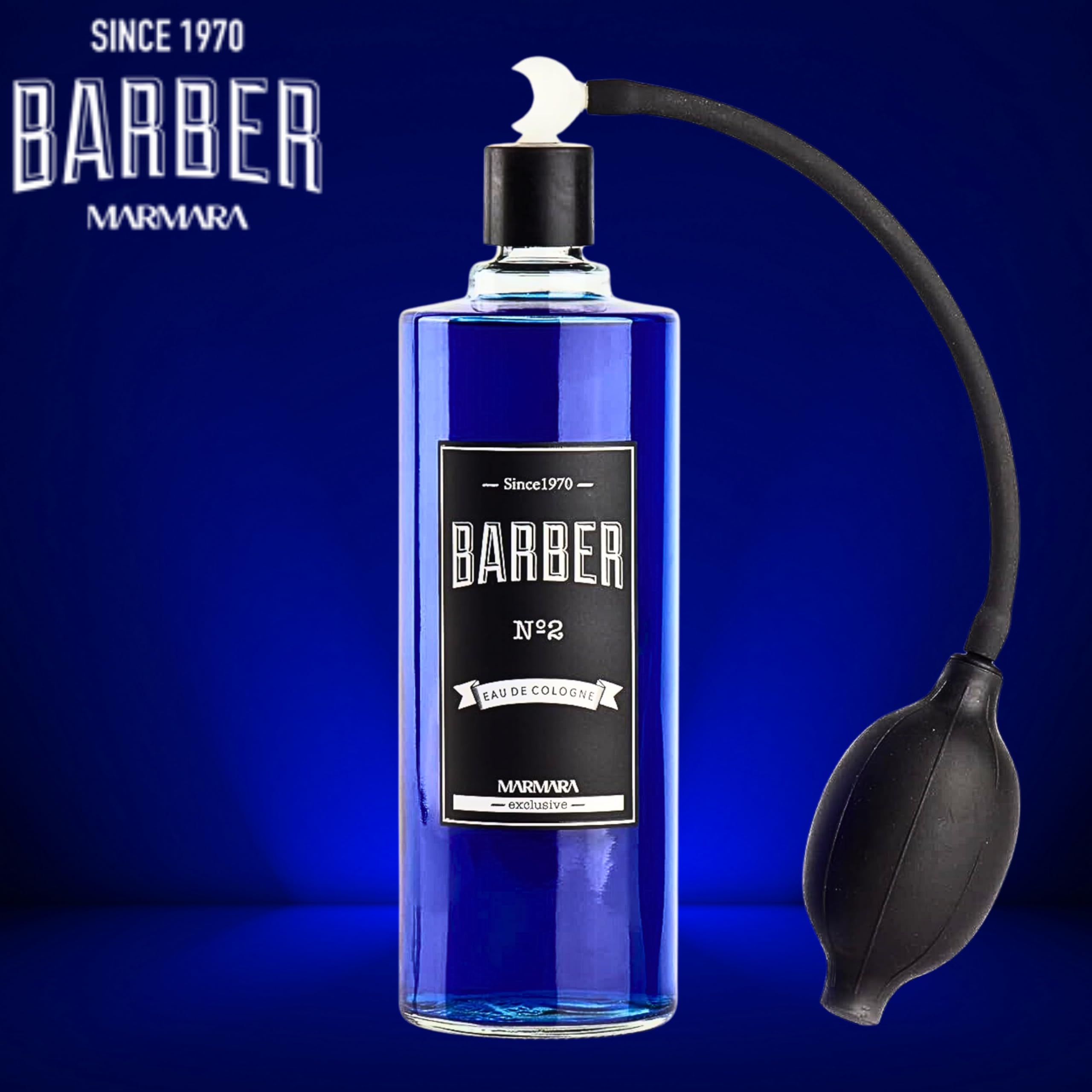 Marmara Barber Cologne No.2 - Premium Traditional Shaving Cologne for Barbers & Grooming Enthusiasts (6 x 500ml Bottles with Ball Pump Atomizer) - Perfect for Barber Shops, Home Grooming & Gift Sets