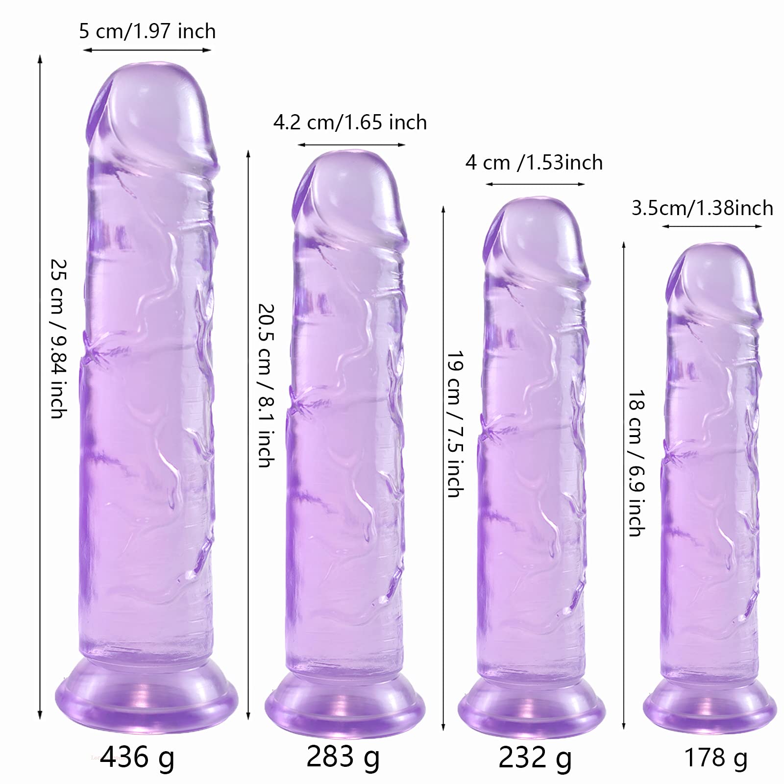 7 Inch Realistic Small Dildo with Strong Suction Cup - Soft Purple Adult Sex Toy for Women & Couples - Perfect for Solo Play, Couples Fun & BDSM Exploration