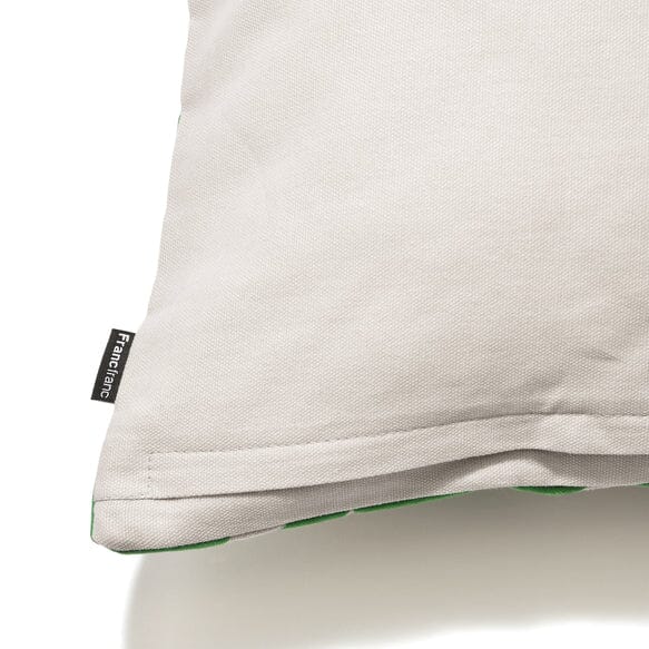 Premium Chidori Flock Pillow Cover 18x18 Inches - Soft Velvet Cushion Case for Sofa, Bed, Chair (White & Green) - Home Decor, Living Room, Bedroom Accessories