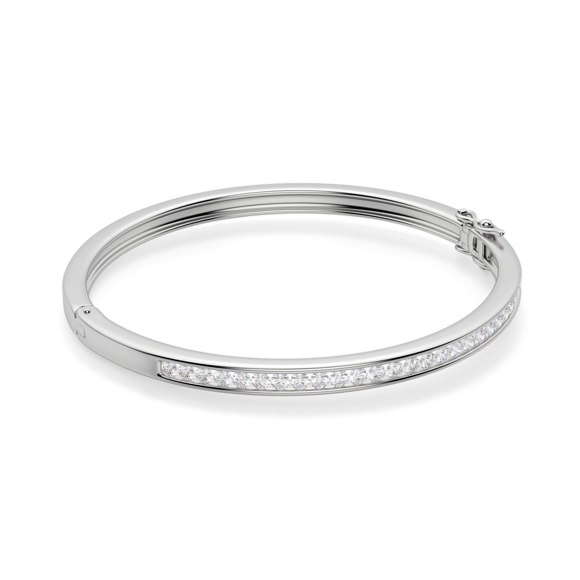 JEWELERYIUM Lovely New Beginnings Bracelet - 1.50CT Round Cut Colorless Moissanite, White Gold Plated 925 Sterling Silver - Perfect Wedding & Engagement Gift for Her, Anniversary Present, Birthday Jewelry - Ideal for Special Occasions & Everyday Elegance
