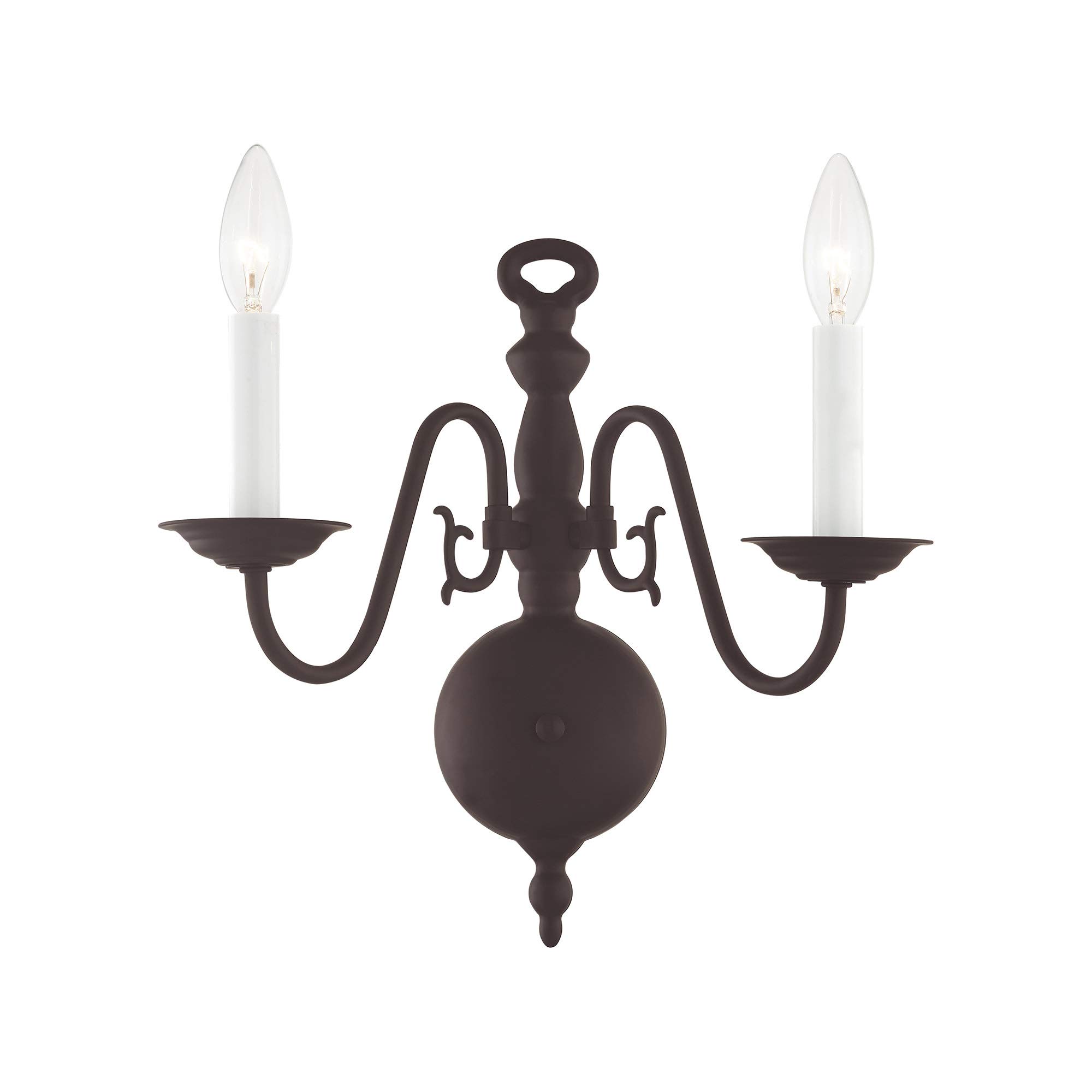 Livex Lighting 5002-04 2-Light Black Wall Sconce - Modern Wall Light Fixture for Bedroom, Living Room & Hallway Lighting
