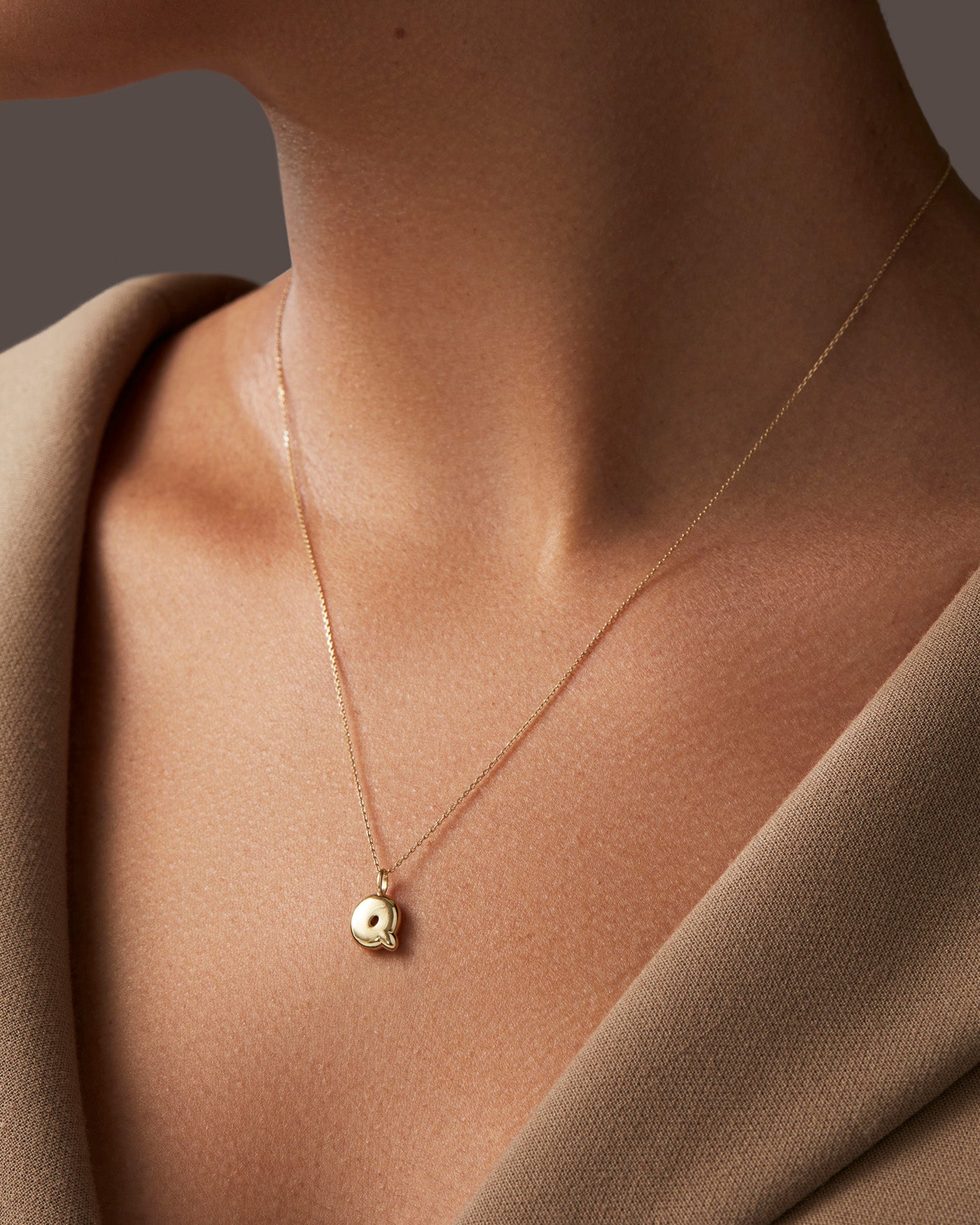 14K Gold Bubble Letter Necklace - Personalized Initial Pendant for Women - Perfect for Gifts, Birthdays, Anniversaries & Everyday Wear