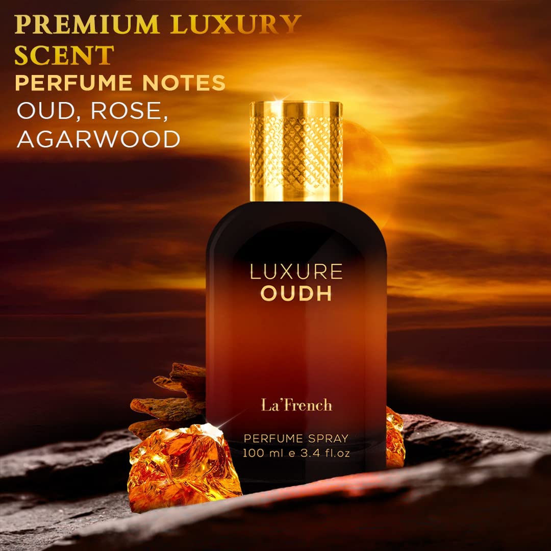 Premium Luxury Oud Perfume for Men - 100ml | Long-Lasting Fragrance with Oud, Rose & Agarwood | Elegant Scent for Date Night, Office & Special Occasions | Perfect Gift Set for Him