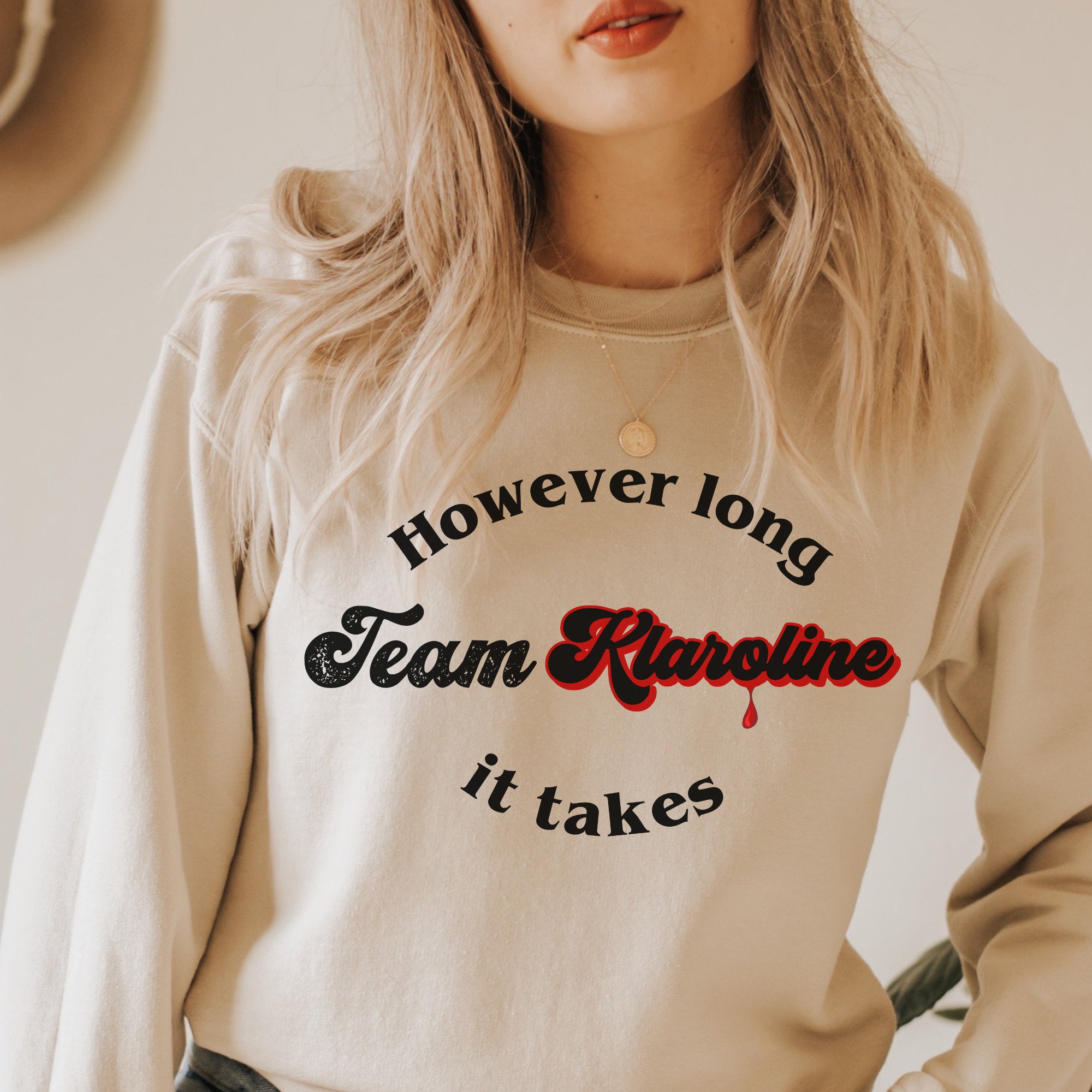 Team Klaroline Sweatshirt | The Vampire Diaries TVD Merch | Klaus Mikaelson Inspired Apparel | Perfect Gift for TVD Fans | Cozy for Halloween & Fan Conventions