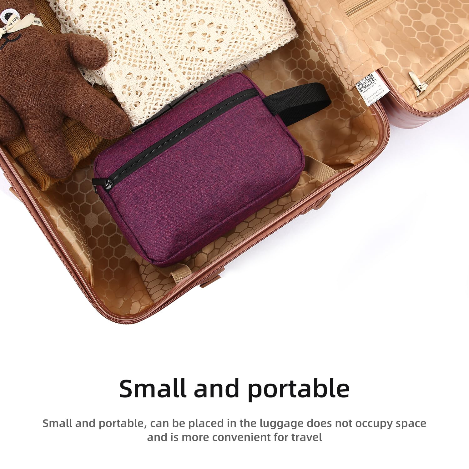Hanging Travel Toiletry Bag for Women & Men - Waterproof Cosmetic Organizer with Multiple Pockets, Perfect for Bathroom & Airplane Travel Accessories (Deep Purple) - Ideal Gift for Vacation, Camping & Business Trips