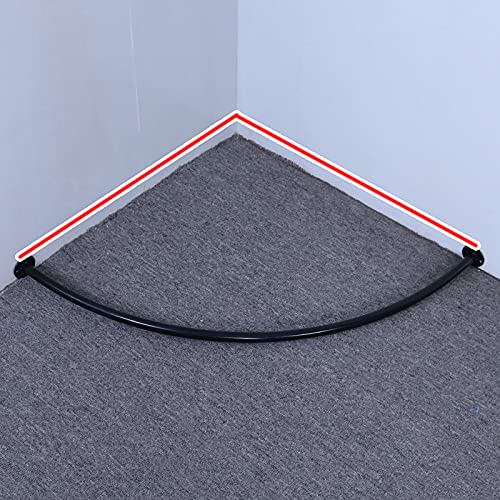 Clothing Store Fitting Room Curtain - Black Metal Rod Changing Room Drapes with Track & Rings (39 Inches/100cm) for Retail Boutique Dressing Rooms