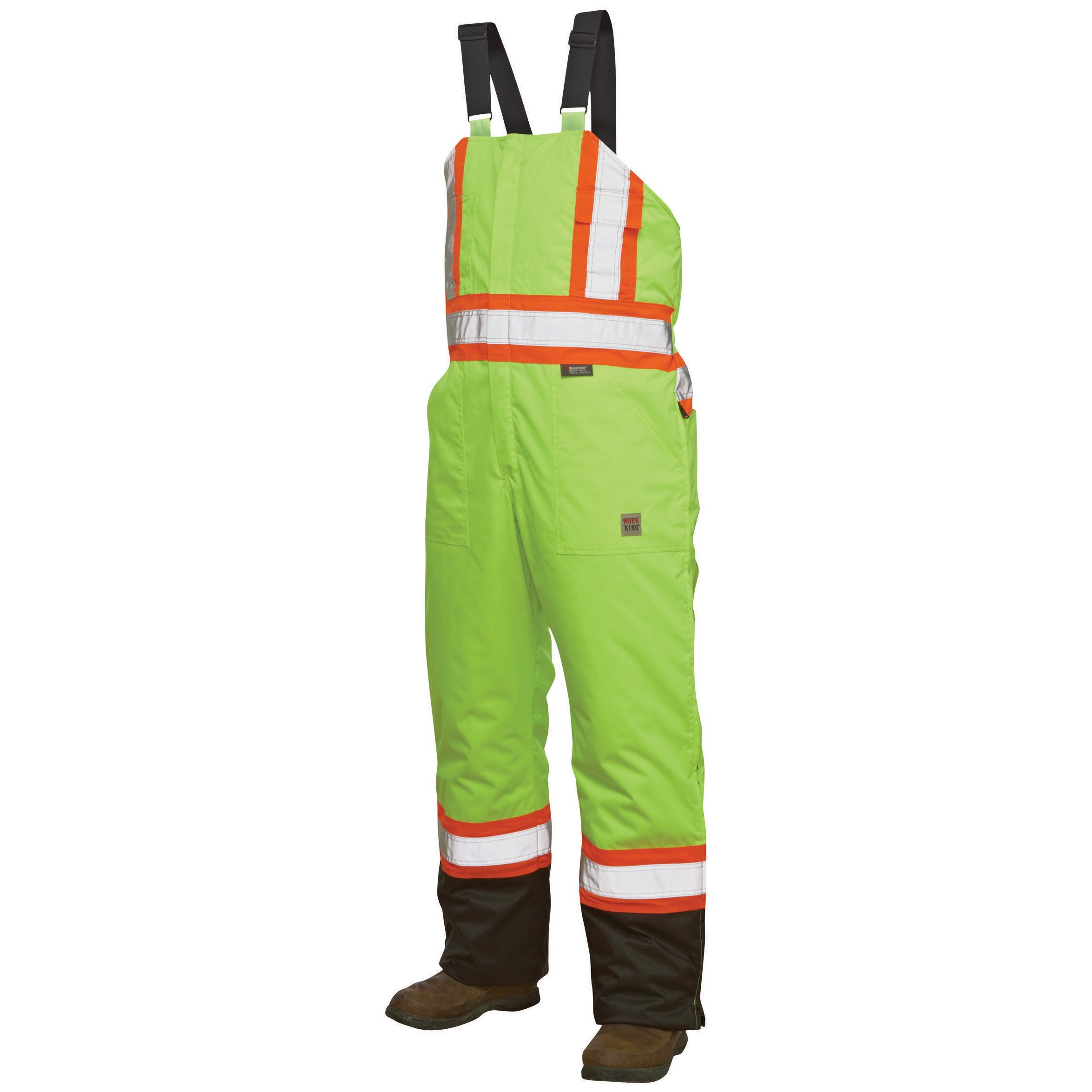 Men's High Visibility Insulated Safety Overalls - Flame Resistant Workwear for Construction & Winter Outdoor Jobs