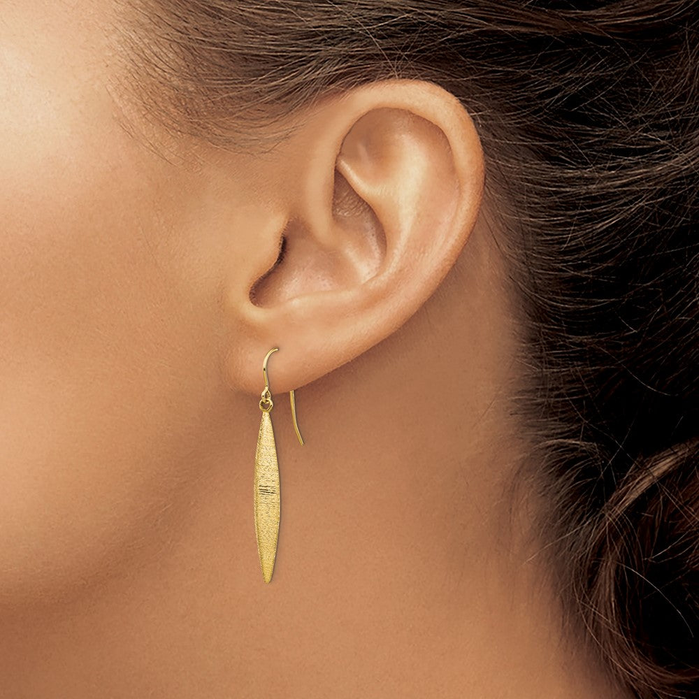 Elegant Gold Brushed Dangle Earrings TL1158 - Perfect for Parties, Weddings & Evening Events