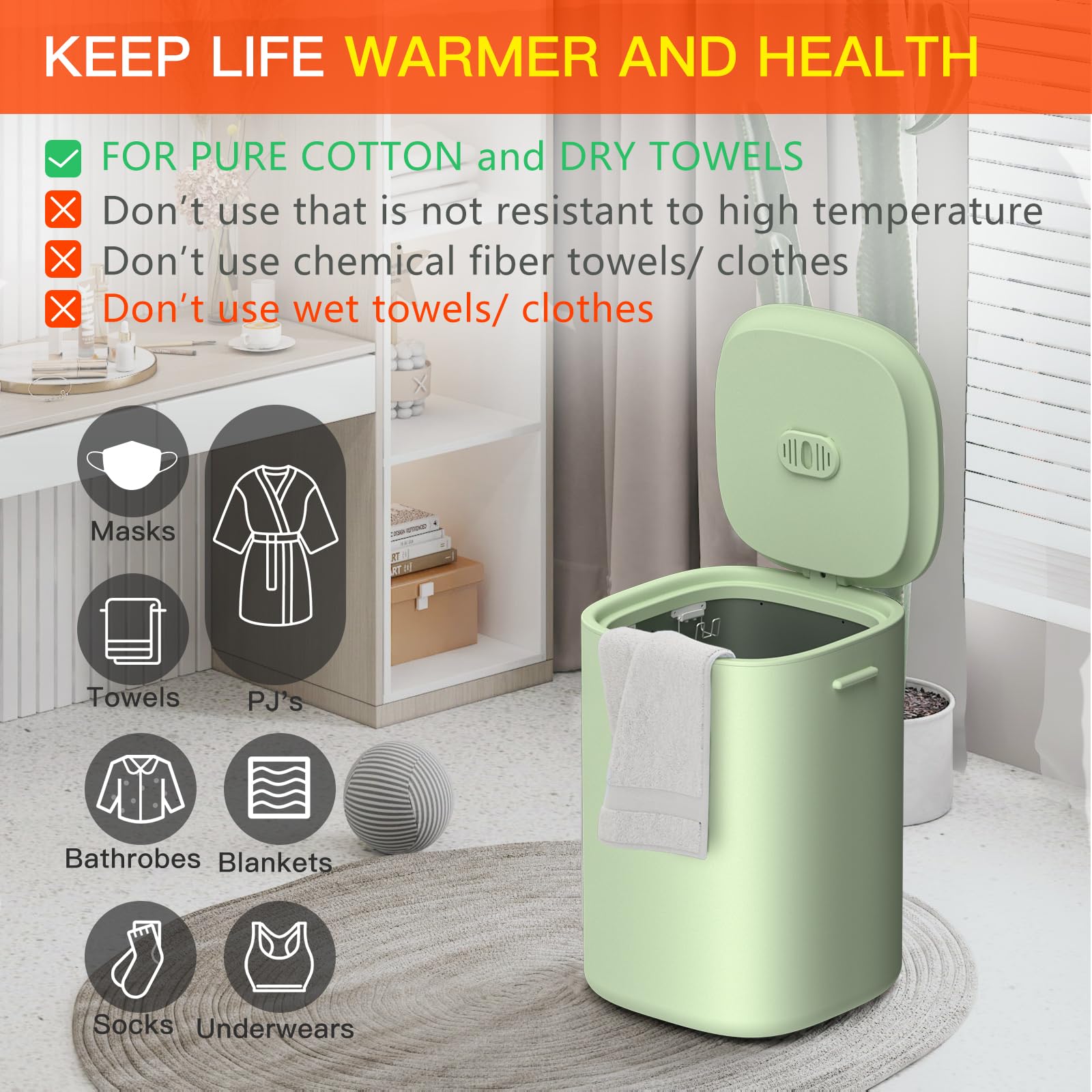 DOACE Upgraded 26L Large Towel Warmer Bucket with Auto Keep Warm - Adjustable Heating Timer (20/40/60 Min) & 24-Hour Delay Function - Perfect for Bathroom Spa, Salon, Hotel & Home Use - Ideal Christmas Gift for Women & Men