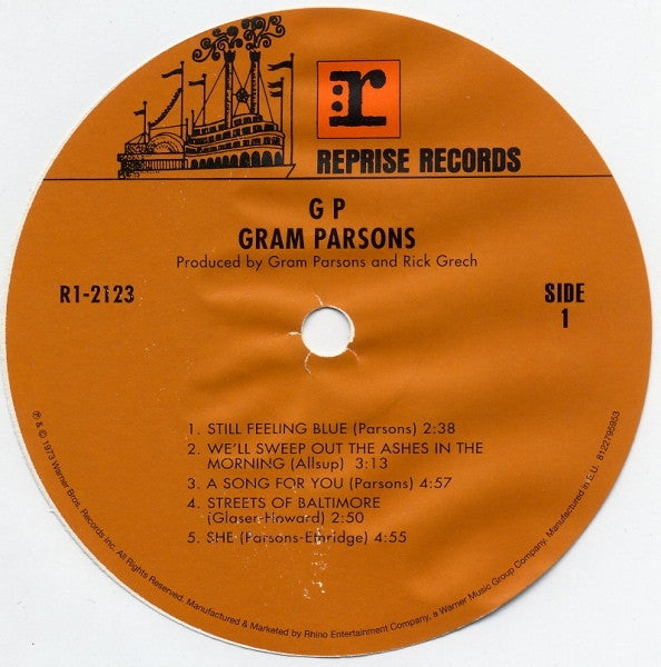 Gram Parsons GP Vinyl LP Album - Limited Edition 180g Reissue (Near Mint NM/M) - Perfect for Vintage Music Collectors & Audiophiles