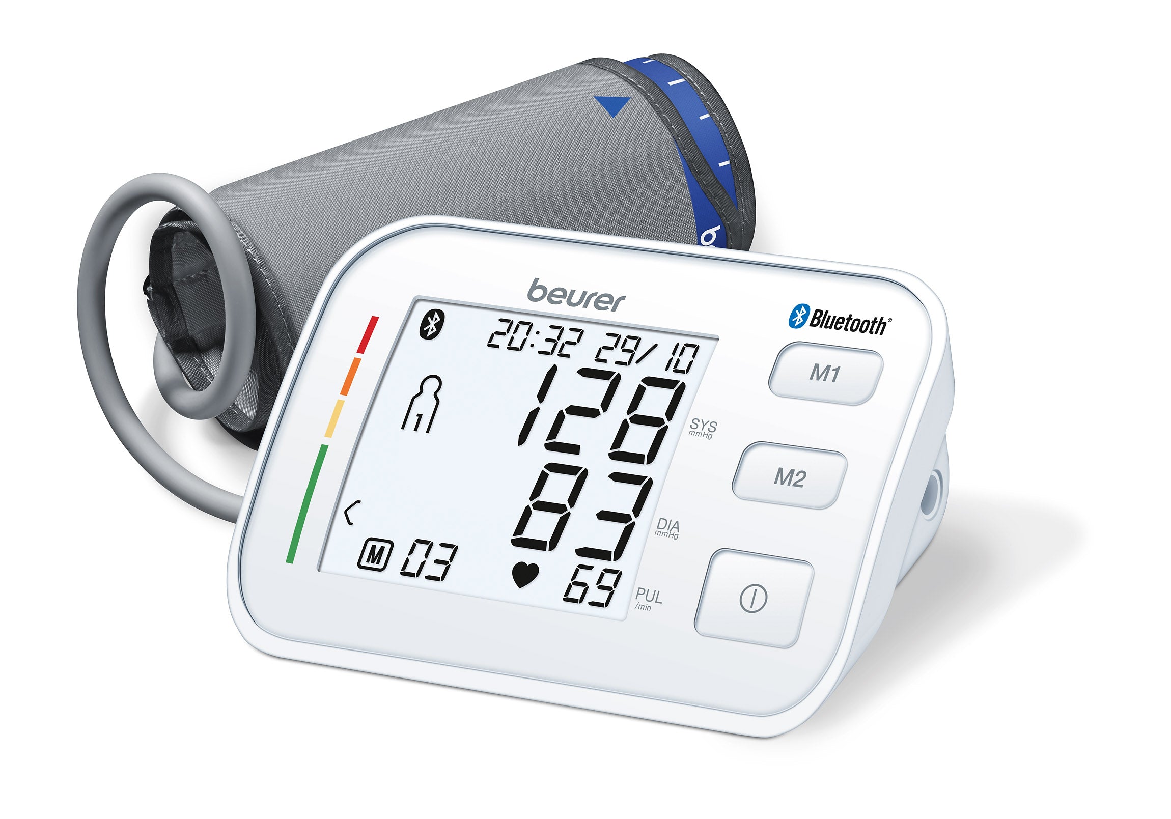 Beurer BM 57 Extra Large Display Upper Arm Blood Pressure Monitor - Accurate Home Health Monitoring for Hypertension & Heart Health