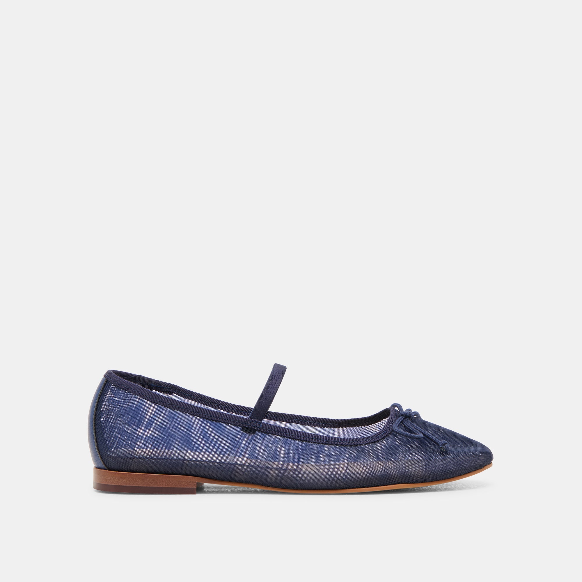 Cadel Women's Navy Mesh Ballet Flats - Comfortable Slip-On Shoes for Work, Casual & Dance