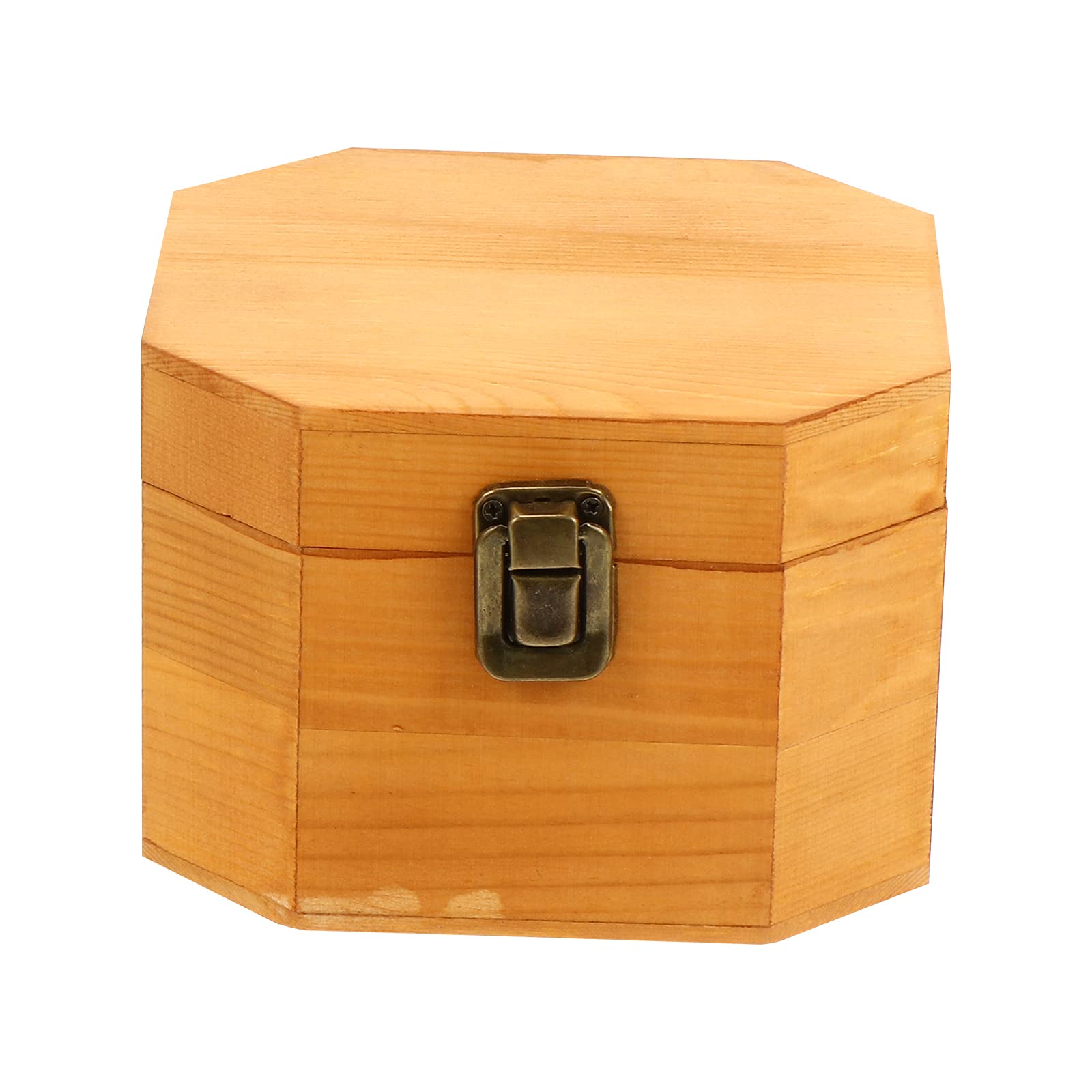 DOITOOL Small Wooden Storage Box with Lid - Light Brown Decorative Organizer for Jewelry, Rings, Keepsakes & Home Decor | Perfect for Bedroom, Bathroom & Gift Packaging