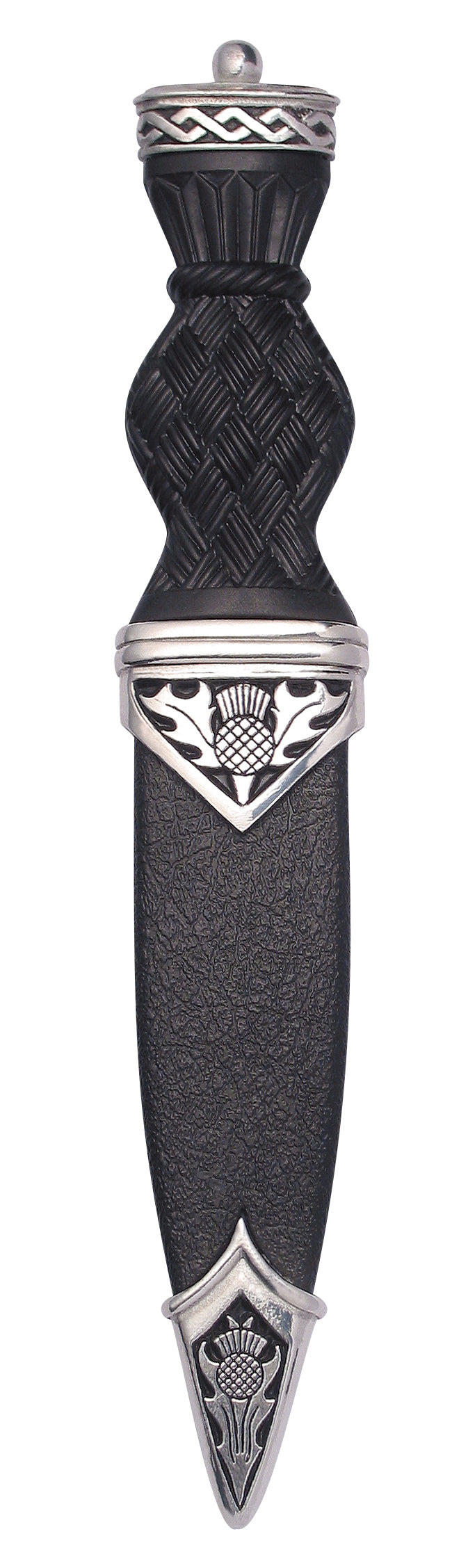 Thistle Design Sgian Dubh SD70 - Traditional Scottish Dagger with Engraved Handle - Perfect for Highland Outfits, Cosplay & Collectors
