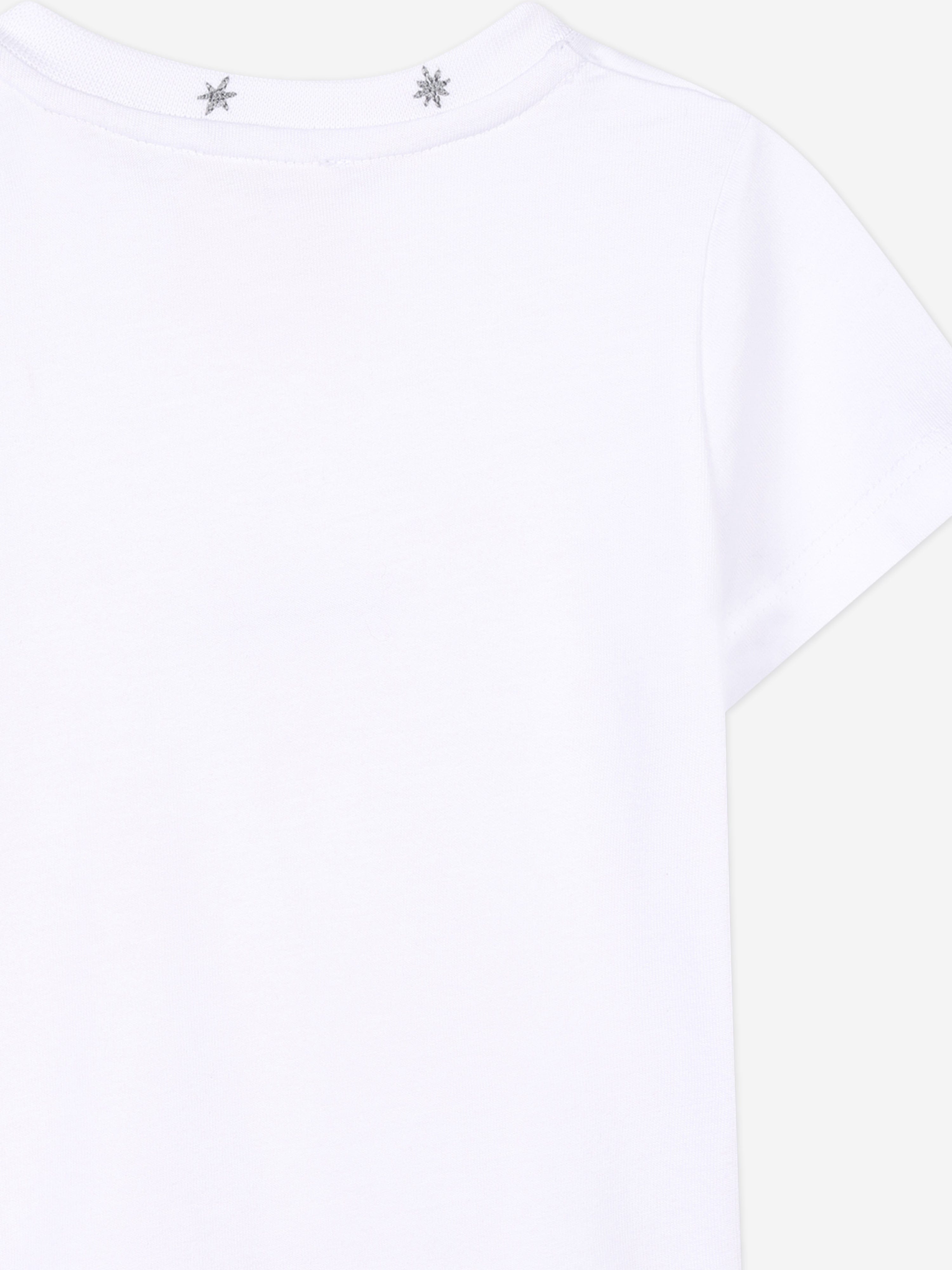 Baby Boys Embroidered Logo White T-Shirt - Soft Cotton Short Sleeve Tee for Playdates & Family Photos