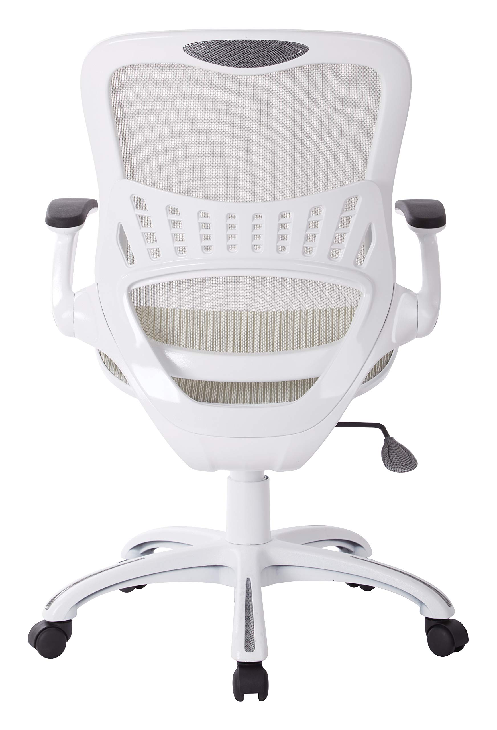 Office Star Ventilated Mesh Office Chair with Breathable Seat & Back - Ergonomic Manager's Desk Chair with White Base - Perfect for Home Office, Conference Rooms & Workspaces