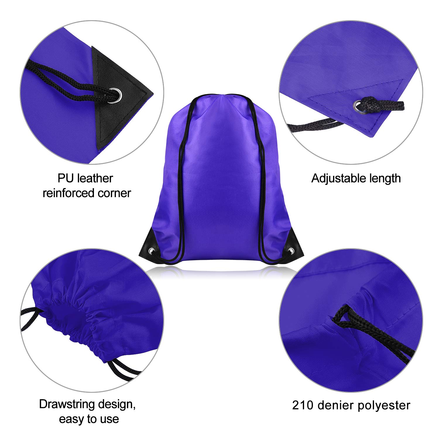 22 Pack Drawstring Bags Bulk - Lightweight String Backpacks for Gym, Sports, Travel & Storage | TUPARKA Reusable Cinch Sack Tote Bags for School, Beach, Laundry & Organization