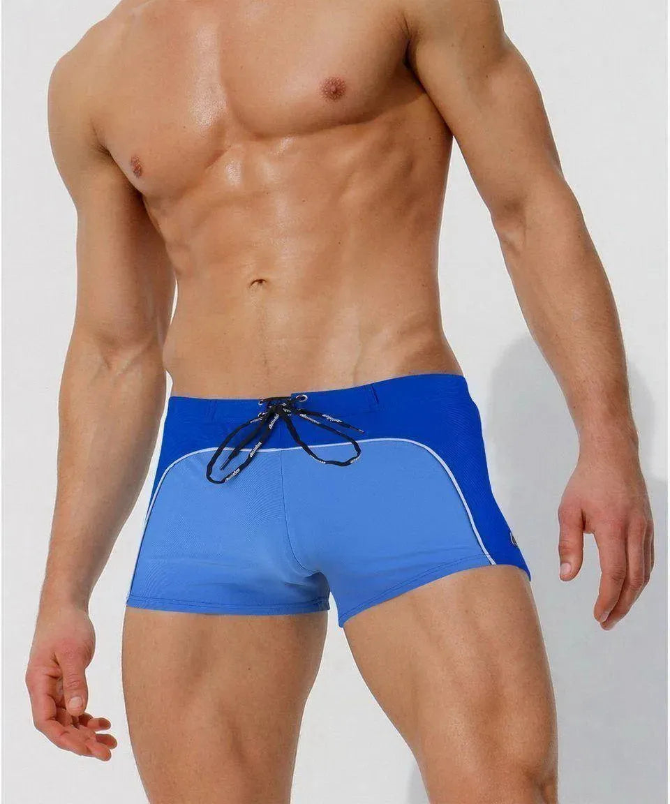Premium Men's Quick-Dry Swim Trunks with Smooth Wave Design - Comfortable Beach & Pool Shorts for Swimming, Surfing, and Vacation